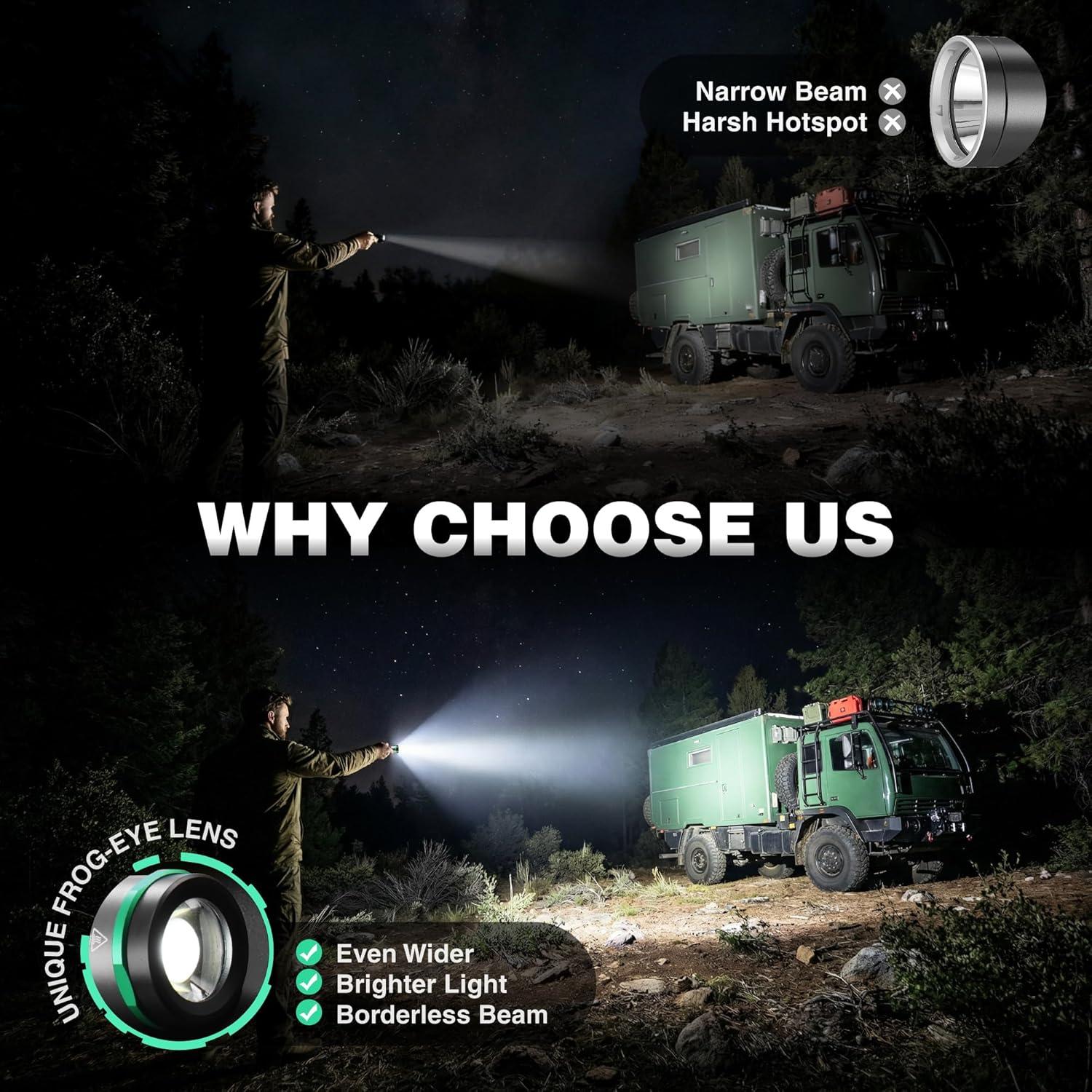 image:imageEverBrite 1000LM Small Flashlight 5 Modes Zoomable Flash Light Rechargeable Flashlights High Lumens Dual Power Rechargeable or AA Battery Pocket Flashlight for Home Emergency Hiking Camping
