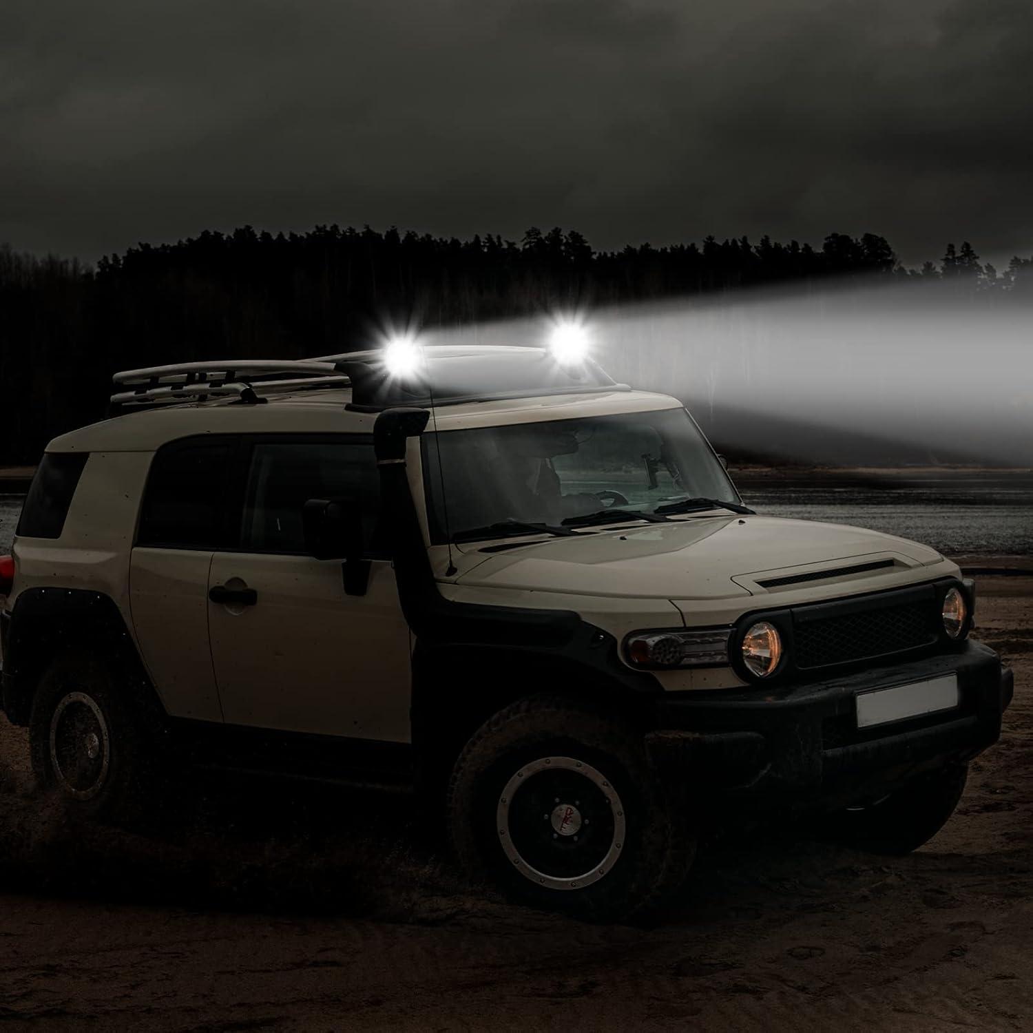 image:imageEverBrite 2Pack Led Pods 412Inch 30W Round Flood Lights OffRoad Led Fog Lights Work Lights IP67 Waterproof Car Light for ATV UTV SUV Truck Jeep