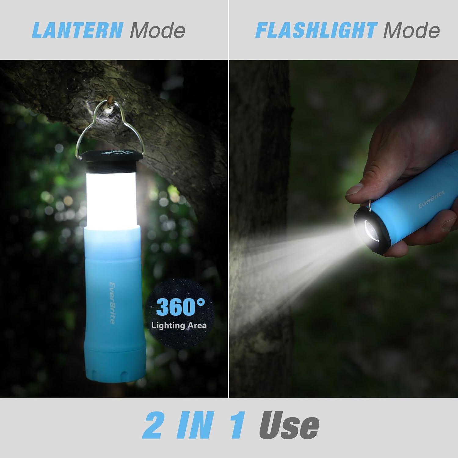 image:imageEverBrite 2in1 Mini Lanterns and Flashlights with 3 Modes 2 Pack Portable Outdoor LED Zoomable Torches Camping Essentials for Hurricane Hiking Night Walking Emergency Outdoor LightsBlue