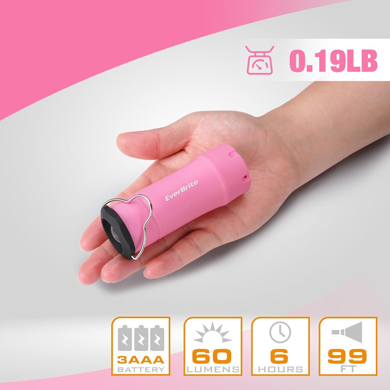 image:imageEverBrite 2in1 Mini Lanterns and Flashlights with 3 Modes 2 Pack Portable Outdoor LED Zoomable Torches Camping Essentials for Hurricane Hiking Night Walking Emergency Outdoor LightsPink