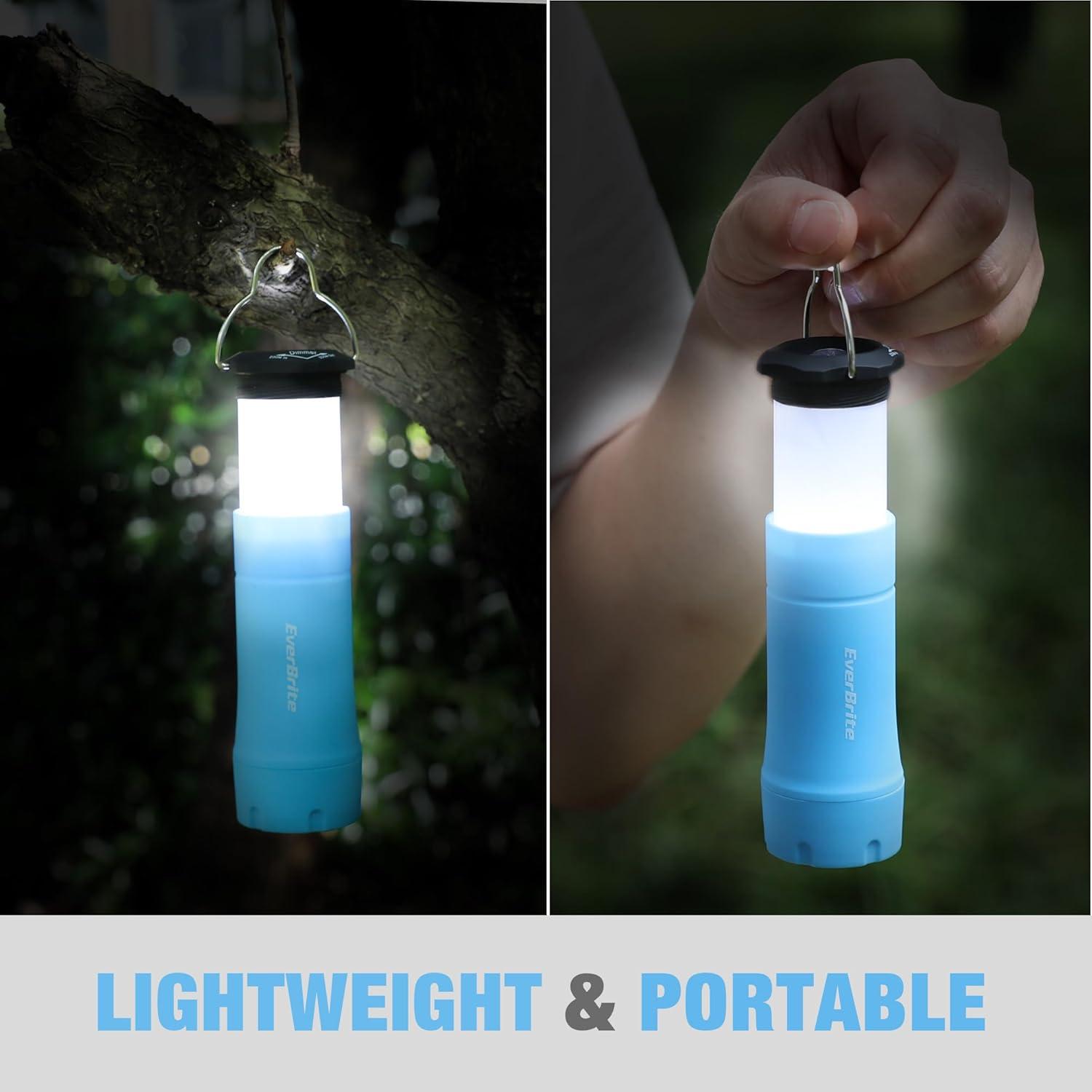 image:imageEverBrite 2in1 Mini Lanterns and Flashlights with 3 Modes 2 Pack Portable Outdoor LED Zoomable Torches Camping Essentials for Hurricane Hiking Night Walking Emergency Outdoor LightsBlue
