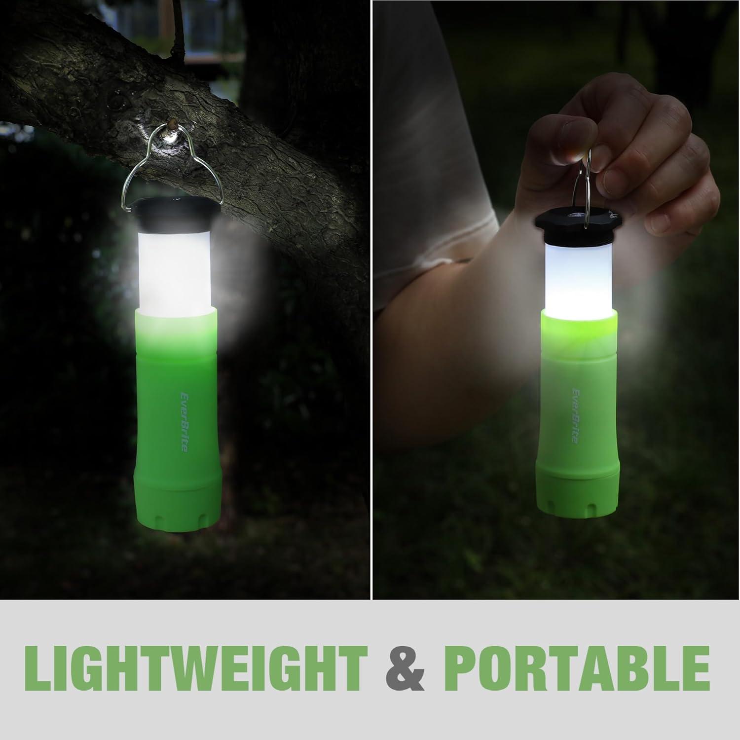image:imageEverBrite 2in1 Mini Lanterns and Flashlights with 3 Modes 2 Pack Portable Outdoor LED Zoomable Torches Camping Essentials for Hurricane Hiking Night Walking Emergency Outdoor LightsGreen