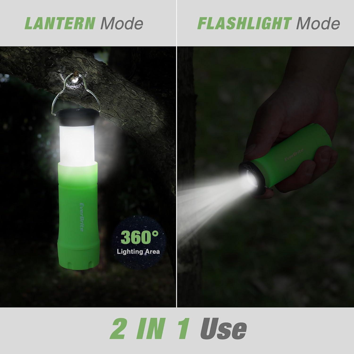 image:imageEverBrite 2in1 Mini Lanterns and Flashlights with 3 Modes 2 Pack Portable Outdoor LED Zoomable Torches Camping Essentials for Hurricane Hiking Night Walking Emergency Outdoor LightsGreen