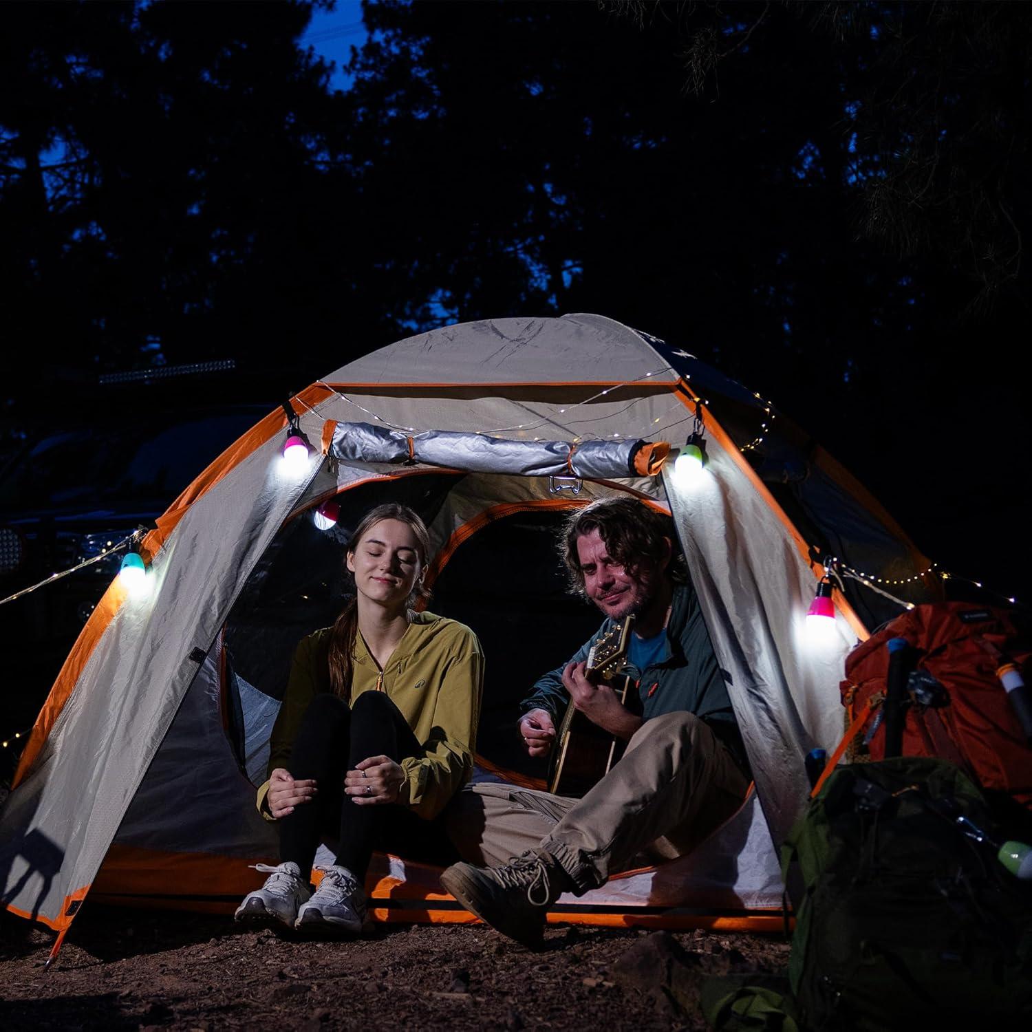 image:imageEverBrite 3Pack Camping Lights 3 Lighting Modes Outdoor Portable LED Bulbs Ideal for Kids Adventure Activities Camping Emergency and More 3 x AAA Batteries Included