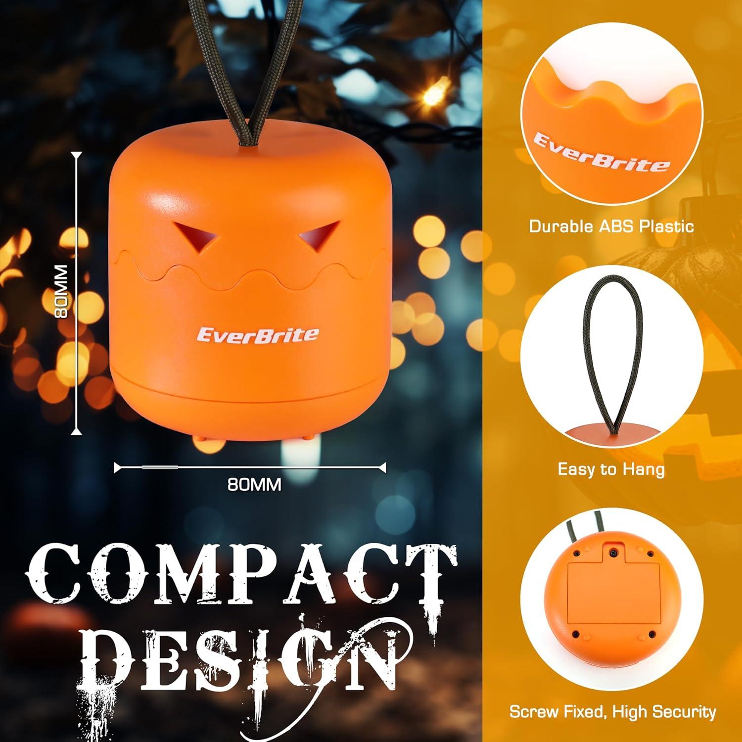 image:imageEverBrite 3Pack Halloween Pumpkin Lantern Collapsible Jack O Lantern Pumpkins with Lanyard Halloween Party Favors Light up Pumpkin Outdoor for Halloween Party Decoration Battery IncludedOrange