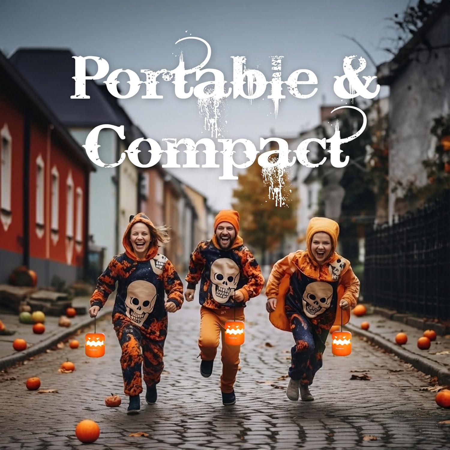 image:imageEverBrite 3Pack Halloween Pumpkin Lantern Collapsible Jack O Lantern Pumpkins with Lanyard Halloween Party Favors Light up Pumpkin Outdoor for Halloween Party Decoration Battery IncludedOrange