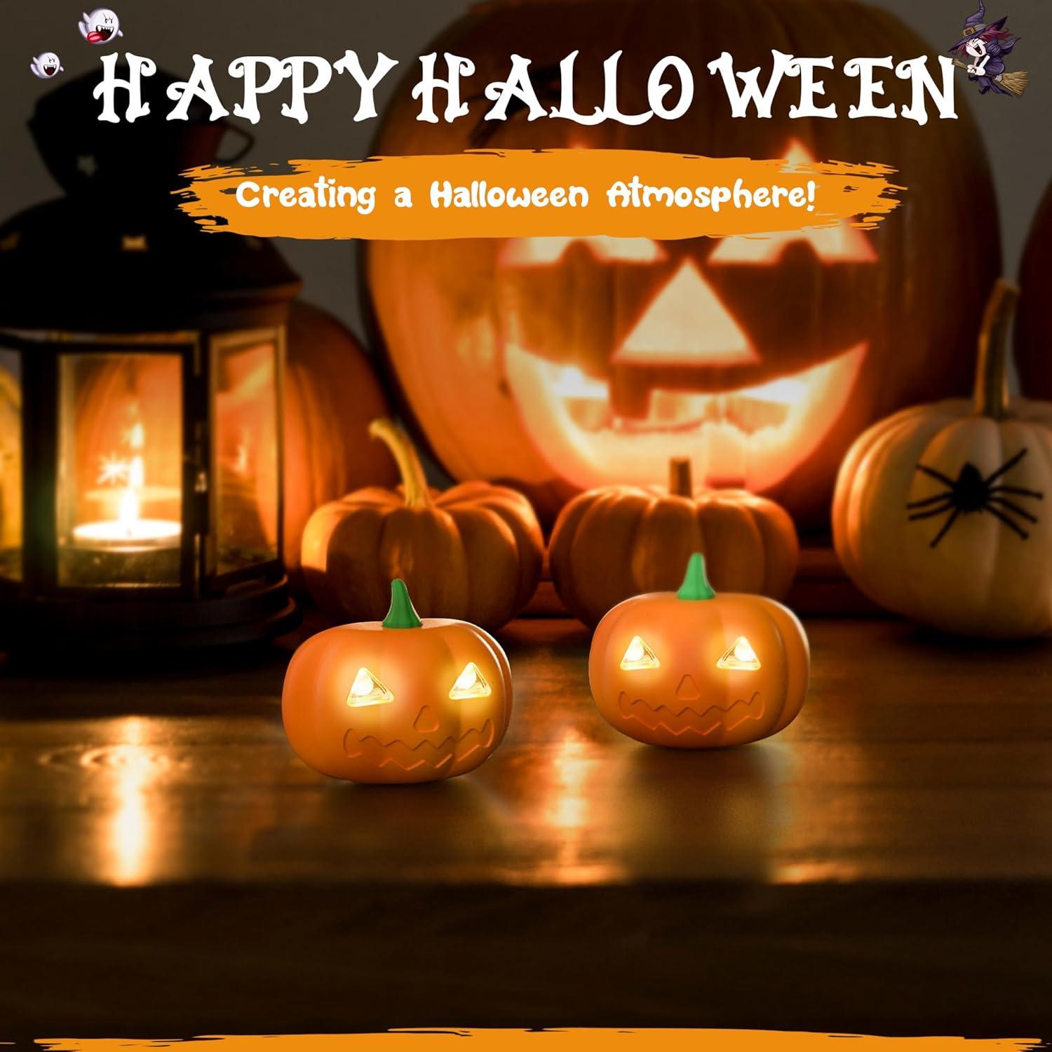 image:imageEverBrite Halloween Bat Headlamps Halloween Gifts3 Modes Head Lamps with WarmRedStrobe Lights Headlights for Halloween Party and Decorations 2 PackPumpkin Head 5PCS