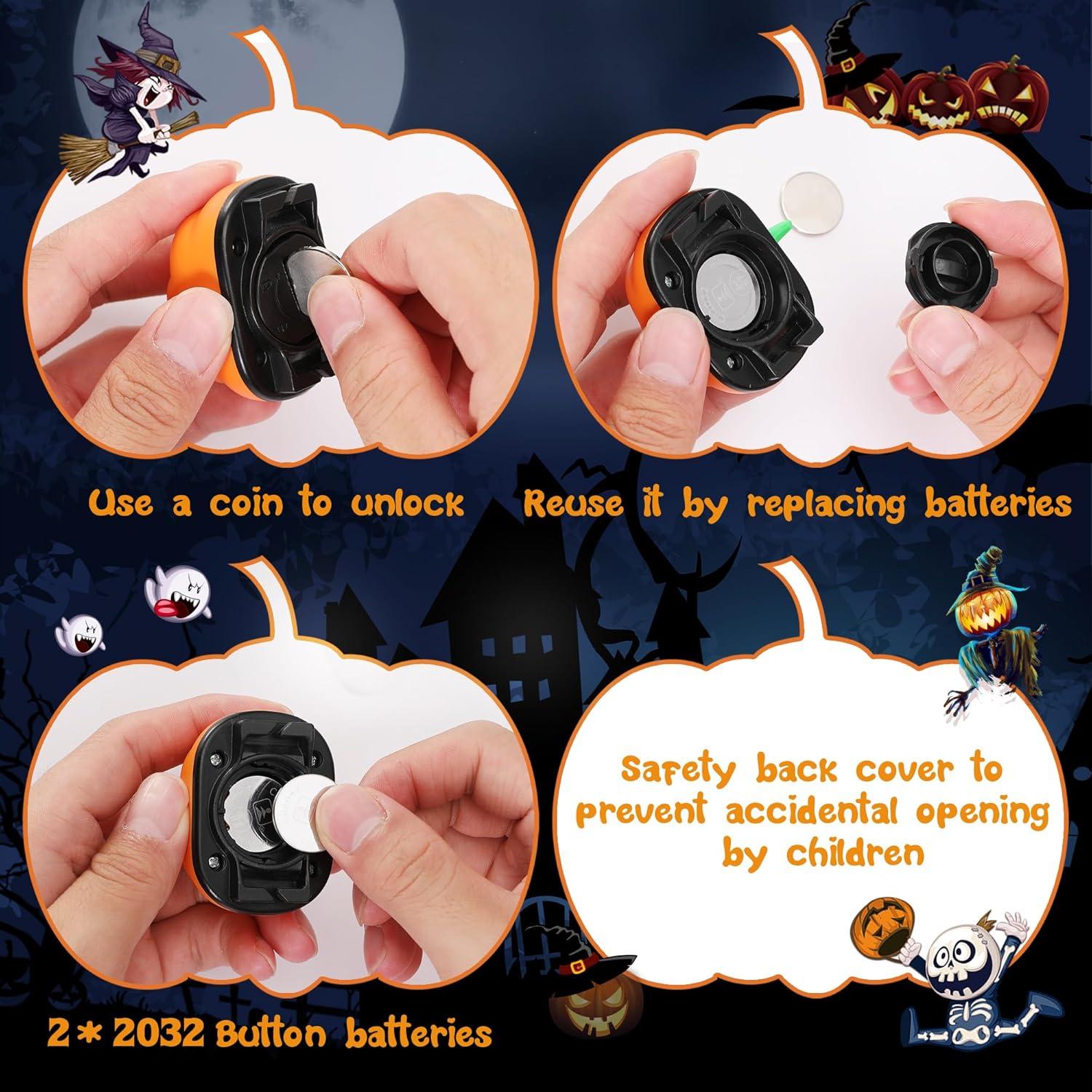 image:imageEverBrite Halloween Bat Headlamps Halloween Gifts3 Modes Head Lamps with WarmRedStrobe Lights Headlights for Halloween Party and Decorations 2 PackPumpkin Head 2PCS
