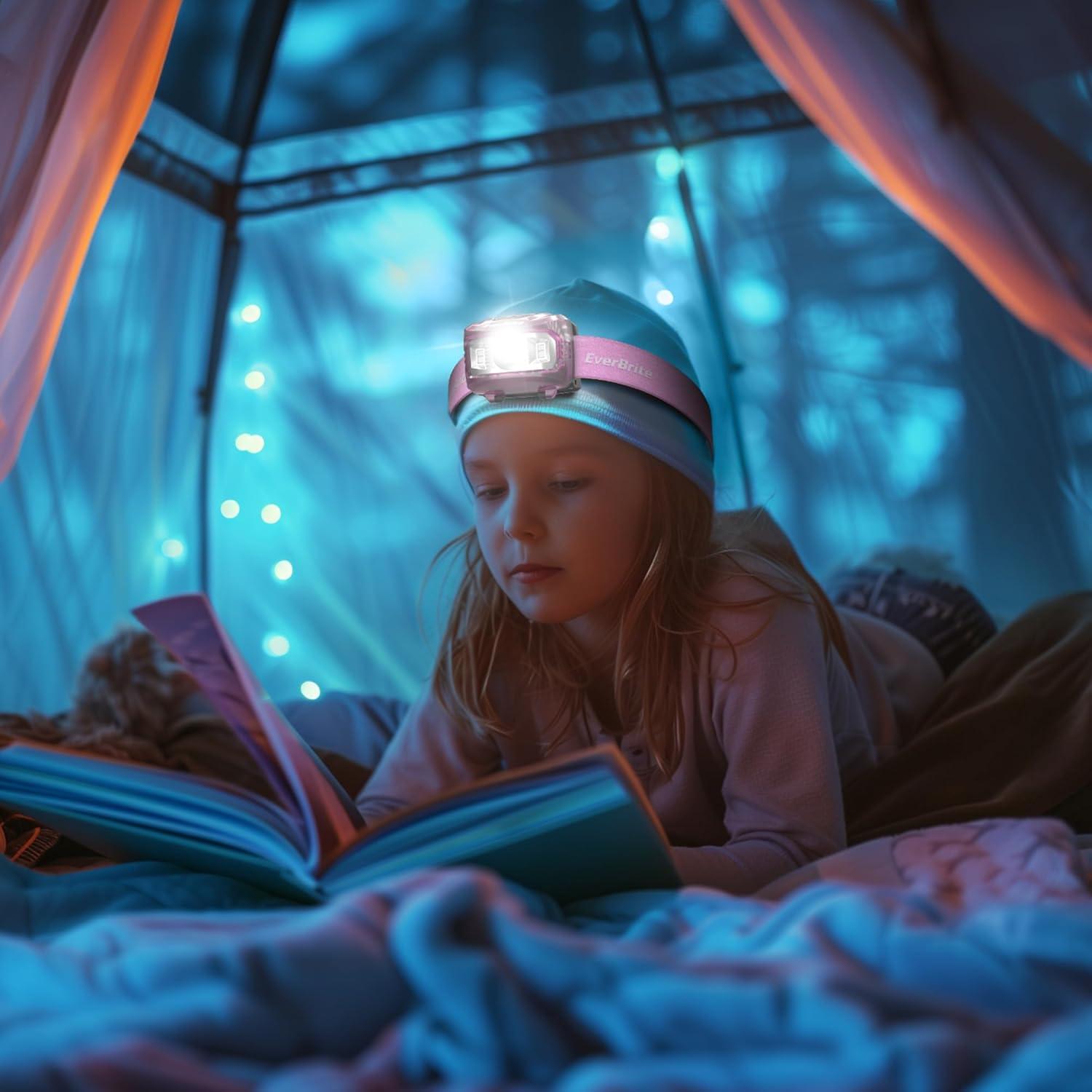 image:imageEverBrite Headlamp 2 Pack Kids Headlamp with Red Light and Memory Function Head Lamp for Adults and Kids with 5 Modes Bright Headlamps for Camping Running Christmas Gifts Batteries IncludedPink