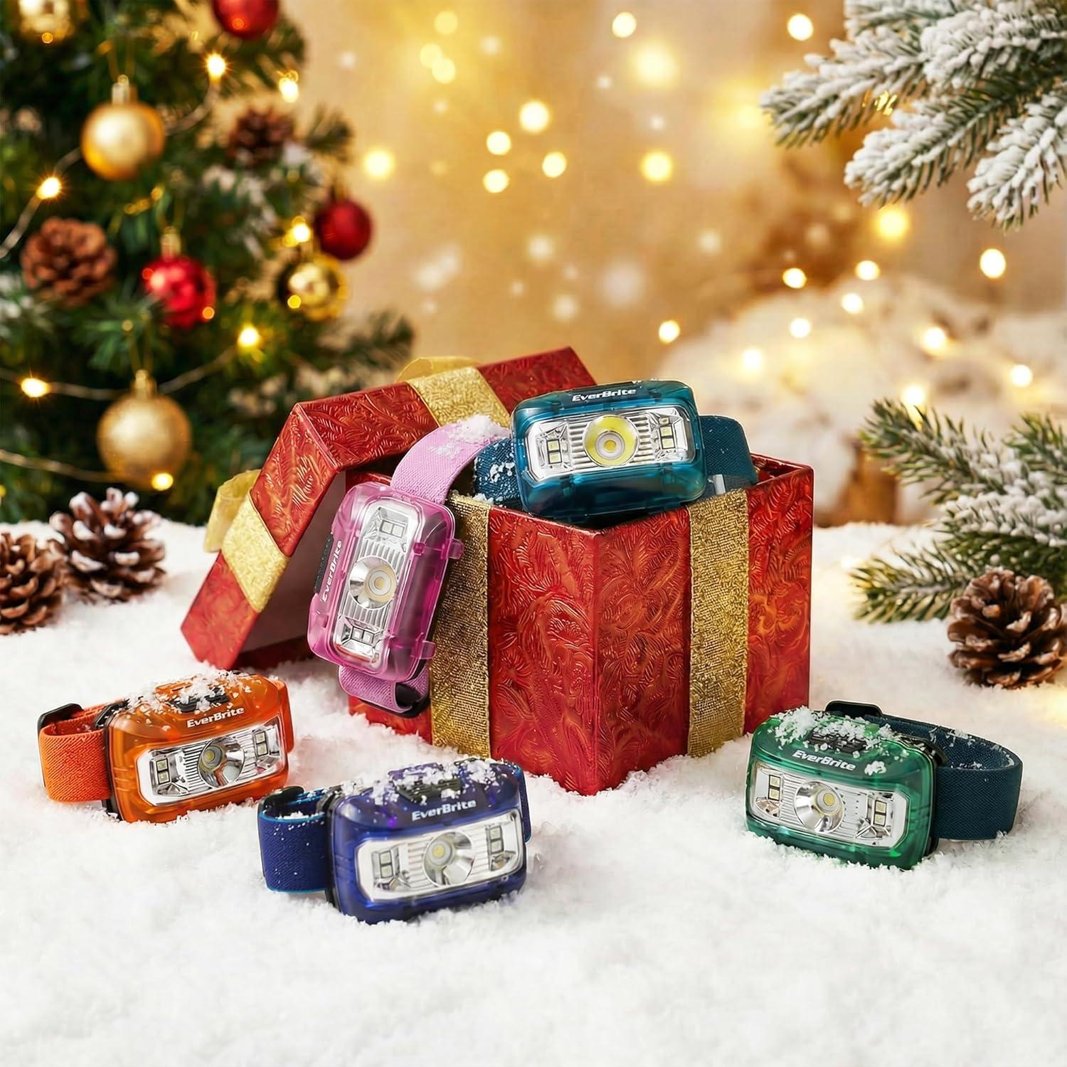 image:imageEverBrite Headlamp 2 Pack Kids Headlamp with Red Light and Memory Function Head Lamp for Adults and Kids with 5 Modes Bright Headlamps for Camping Running Christmas Gifts Batteries IncludedMulticolor