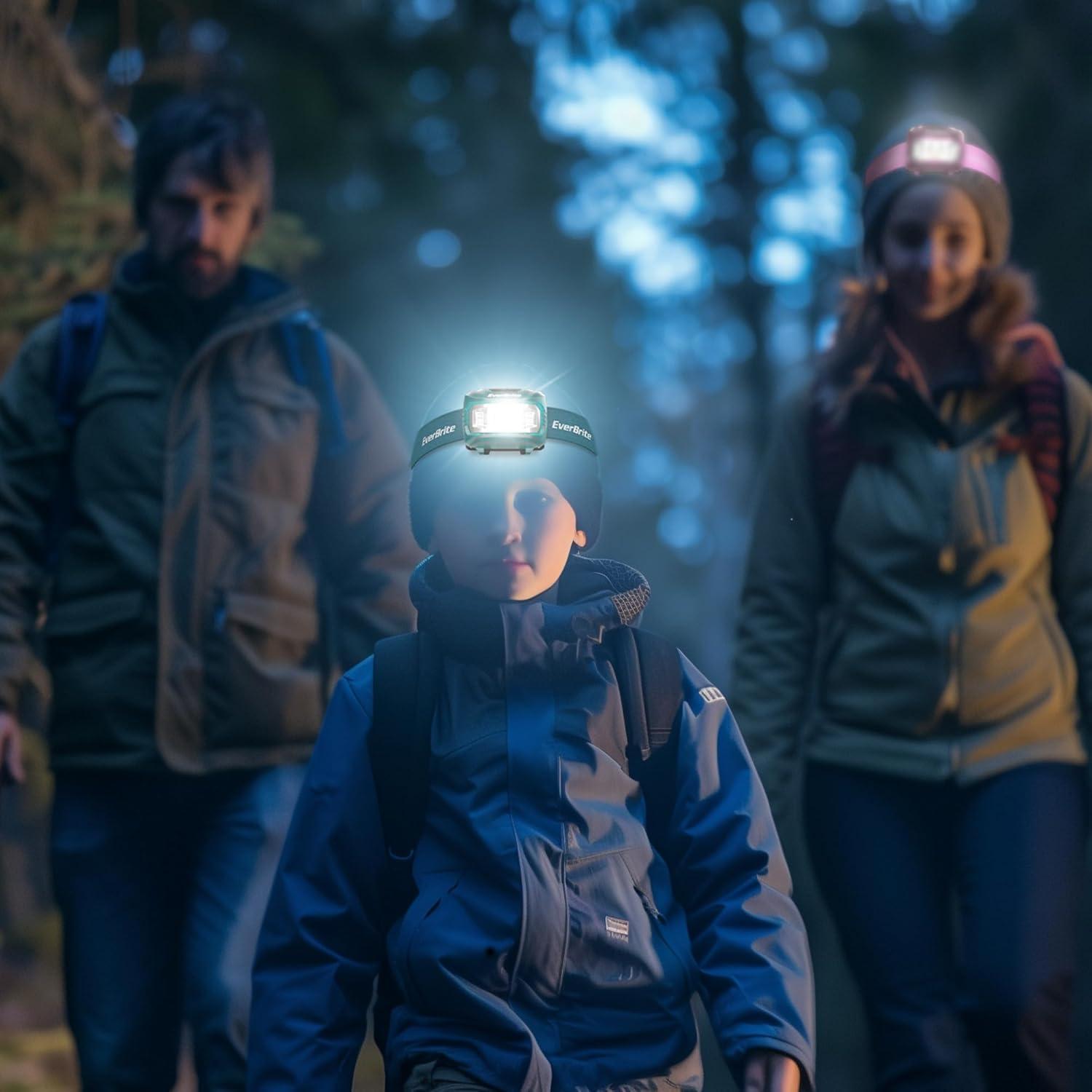 image:imageEverBrite Headlamp 2 Pack Kids Headlamp with Red Light and Memory Function Head Lamp for Adults and Kids with 5 Modes Bright Headlamps for Camping Running Christmas Gifts Batteries IncludedGreen