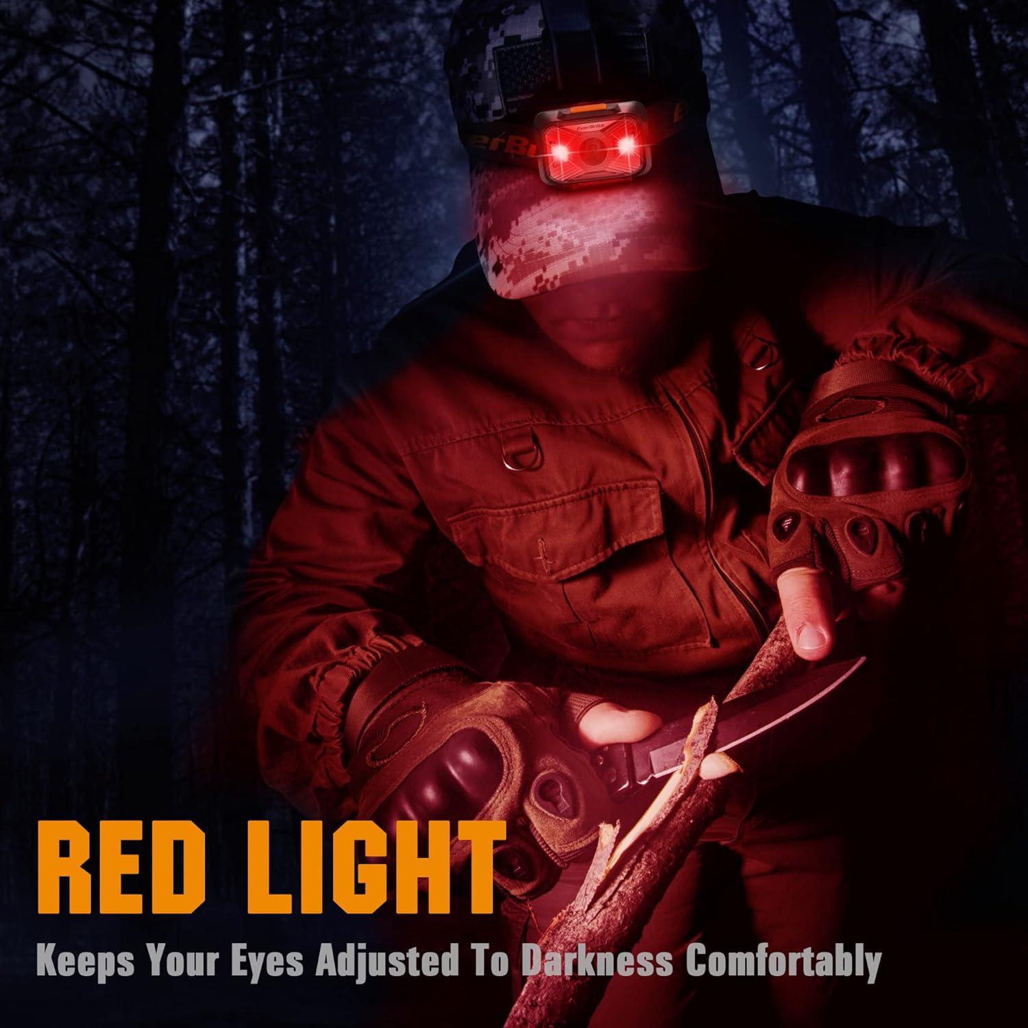 image:imageEverBrite Headlamps Rechargeable with Red Light Outdoor LED Flashlight Head Lamps Waterproof Dustproof Gear for Hiking Camping Essentials 2 Pack