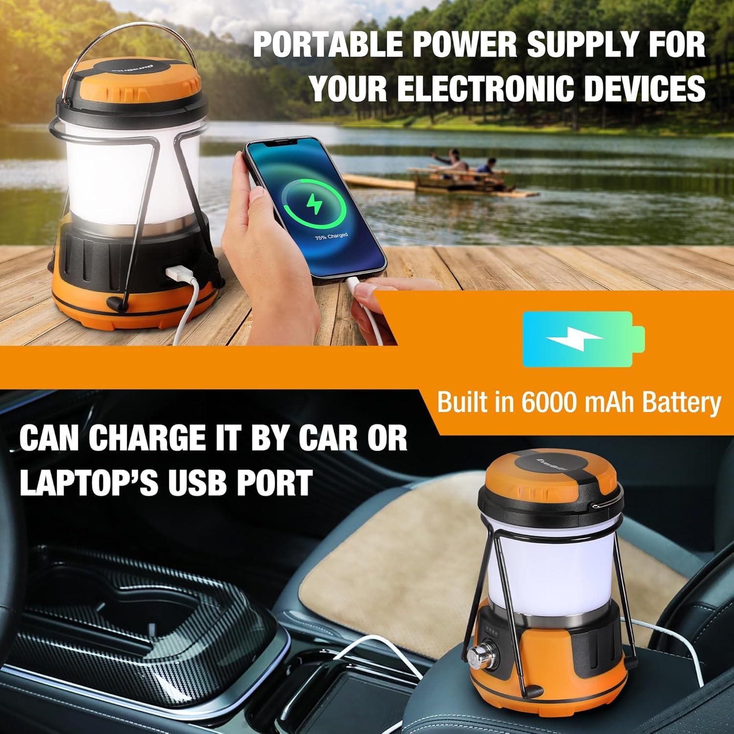image:imageEverBrite LED Camping Lantern 800 Lumen Stepless Dimming Tent Lights with ColdampWarm Options USBC Rechargeable Lanterns with Bracket for Power Outages Hurricane Emergency Fishing Home and More