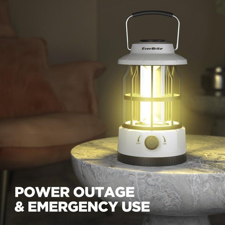 image:imageEverBrite LED Camping Lantern USB C Rechargeable Lantern with Stepless Dimming Vintage Portable Camping Lights amp Lanterns Lanterns for Power Outages Hurricane Emergency Fishing Home and MoreWhite