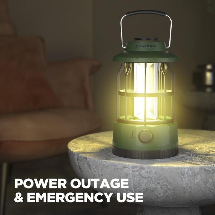 image:imageEverBrite LED Camping Lantern USB C Rechargeable Lantern with Stepless Dimming Vintage Portable Camping Lights amp Lanterns Lanterns for Power Outages Hurricane Emergency Fishing Home and MoreGreen