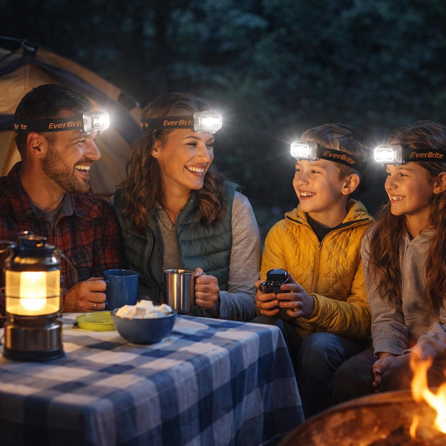 image:imageEverBrite LED Headlamp 4 Lighting Modes Pivoting Head with Adjustable Headband IPX4 Water Resistant Perfect for Running Camping Hiking Christmas and Emergency 3 AAA Battery Powered5 Pack5