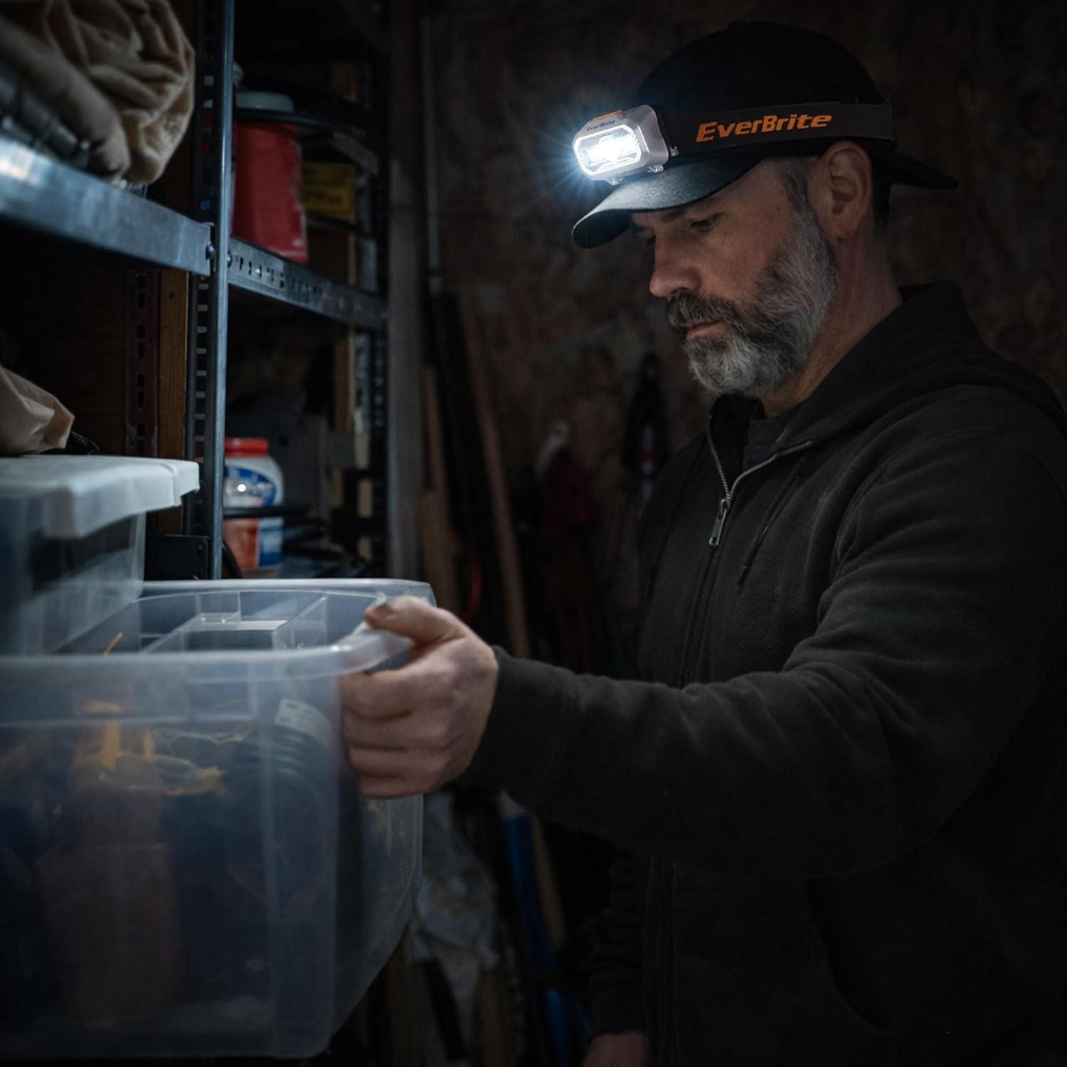 image:imageEverBrite LED Headlamp 4 Lighting Modes Pivoting Head with Adjustable Headband IPX4 Water Resistant Perfect for Running Camping Hiking Christmas and Emergency 3 AAA Battery Powered5 Pack5