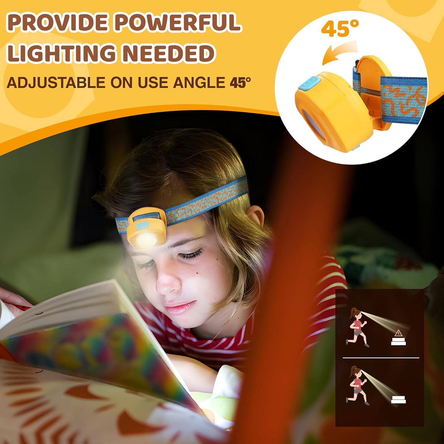 image:imageEverBrite LED Headlamp Rechargeable Kids Headlamp with RGB Mode and Adjustable Headband 3 Modes Multicolor Headlamp for Camping Reading Exploring Halloween ChristmasSunrise