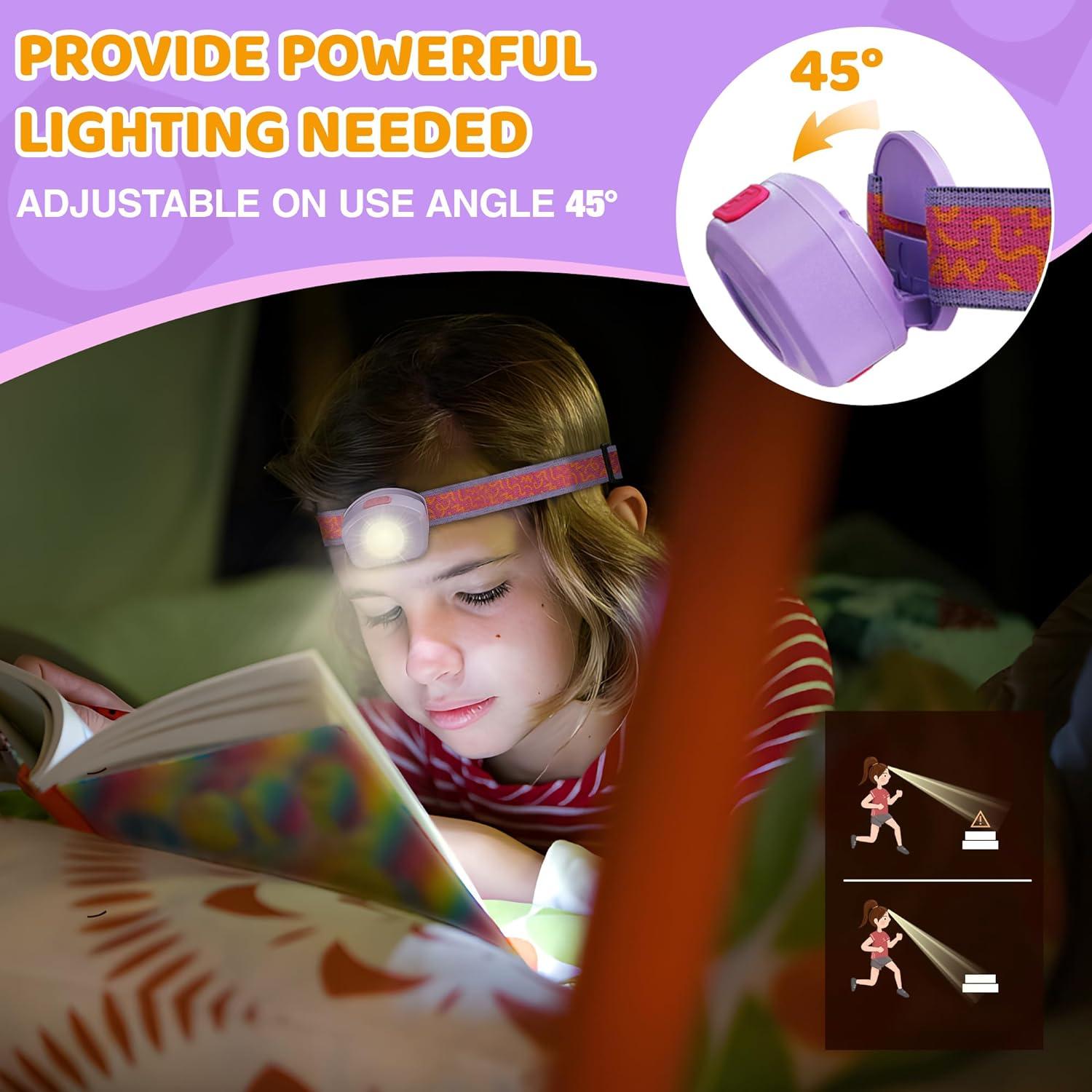 image:imageEverBrite LED Headlamp Rechargeable Kids Headlamp with RGB Mode and Adjustable Headband 3 Modes Multicolor Headlamp for Camping Reading Exploring Halloween ChristmasSweety