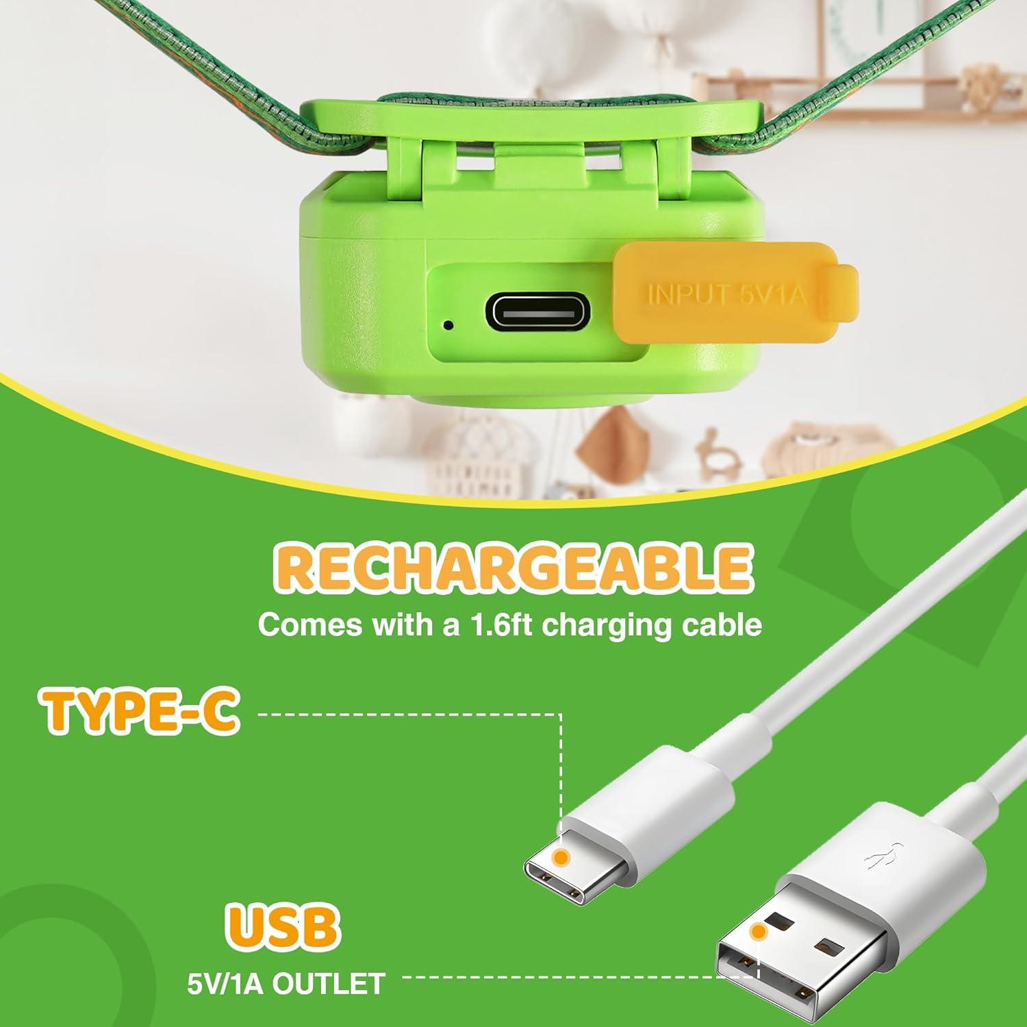 image:imageEverBrite LED Headlamp Rechargeable Kids Headlamp with RGB Mode and Adjustable Headband 3 Modes Multicolor Headlamp for Camping Reading Exploring Halloween ChristmasForest