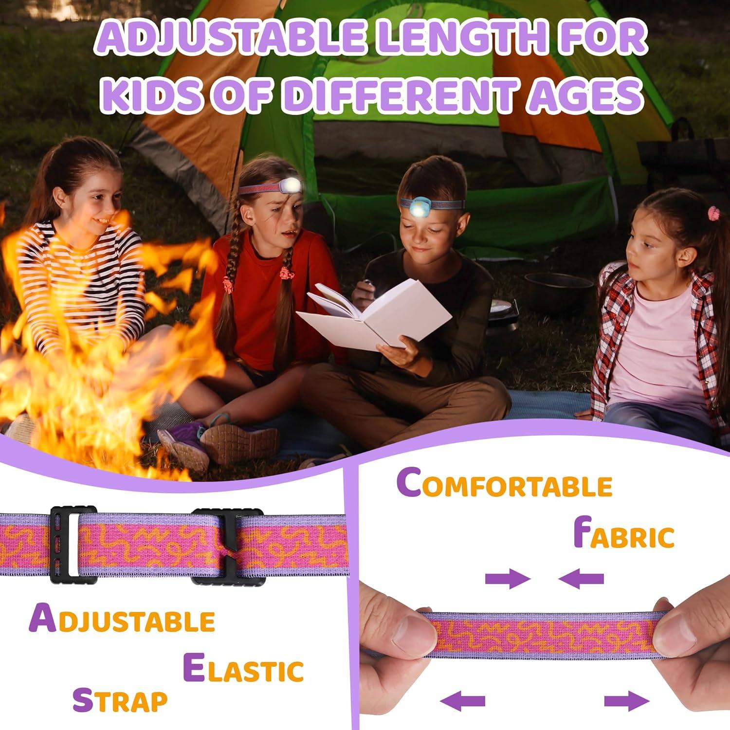 image:imageEverBrite LED Headlamp Rechargeable Kids Headlamp with RGB Mode and Adjustable Headband 3 Modes Multicolor Headlamp for Camping Reading Exploring Halloween ChristmasSweety