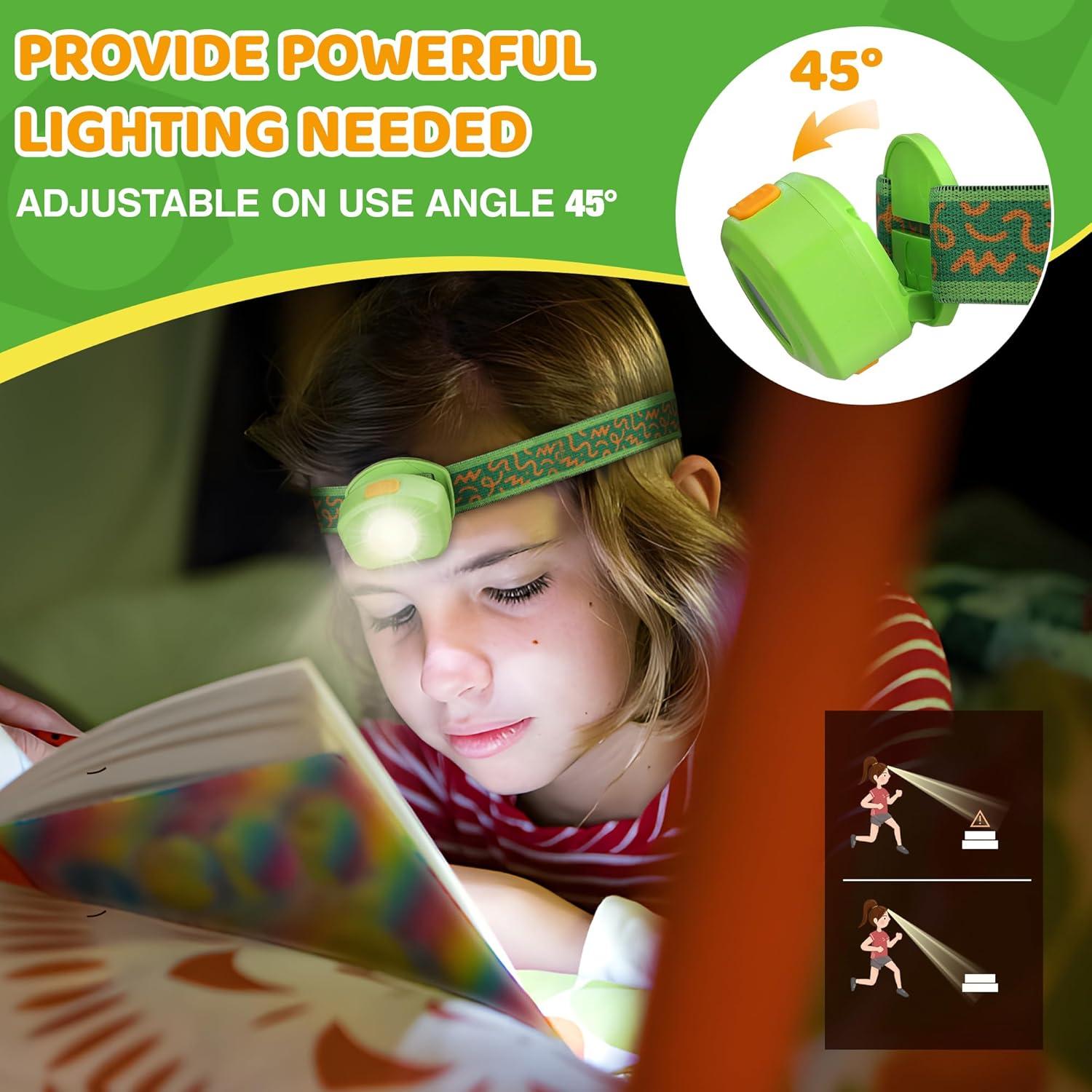 image:imageEverBrite LED Headlamp Rechargeable Kids Headlamp with RGB Mode and Adjustable Headband 3 Modes Multicolor Headlamp for Camping Reading Exploring Halloween ChristmasForest