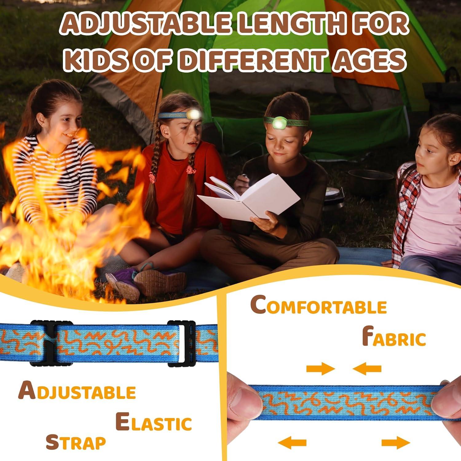 image:imageEverBrite LED Headlamp Rechargeable Kids Headlamp with RGB Mode and Adjustable Headband 3 Modes Multicolor Headlamp for Camping Reading Exploring Halloween ChristmasSunrise