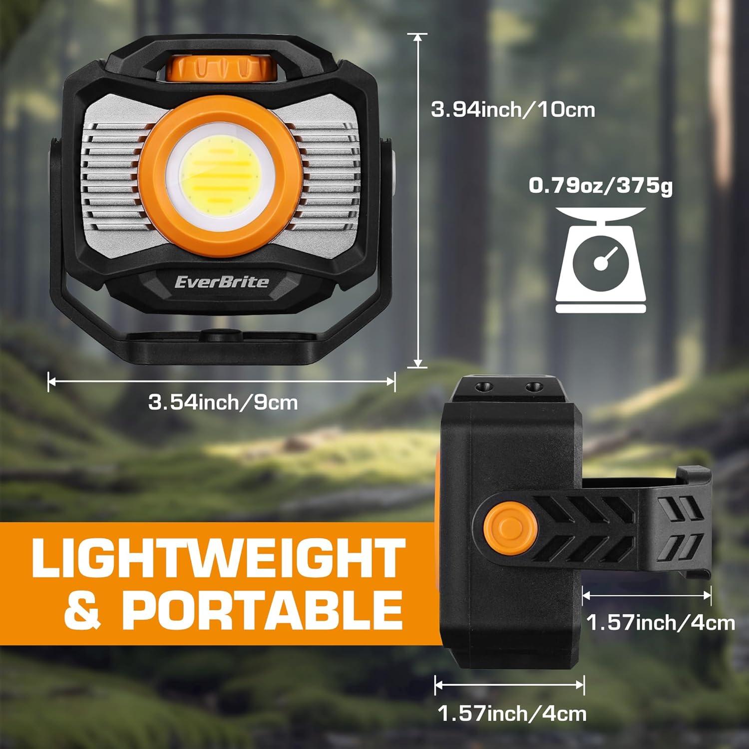 image:imageEverBrite Magnetic Work Light Rechargeable LED 2000LM Portable Mechanic Light with 7 Modes 360 Rotatable Stepless Dimming COB for Car Repairing Emergency Power Outage Fishing USBC Power Bank7 Modes 2000LM