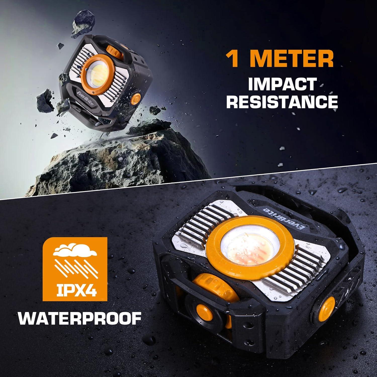 image:imageEverBrite Magnetic Work Light Rechargeable LED 2000LM Portable Mechanic Light with 7 Modes 360 Rotatable Stepless Dimming COB for Car Repairing Emergency Power Outage Fishing USBC Power Bank7 Modes 2000LM