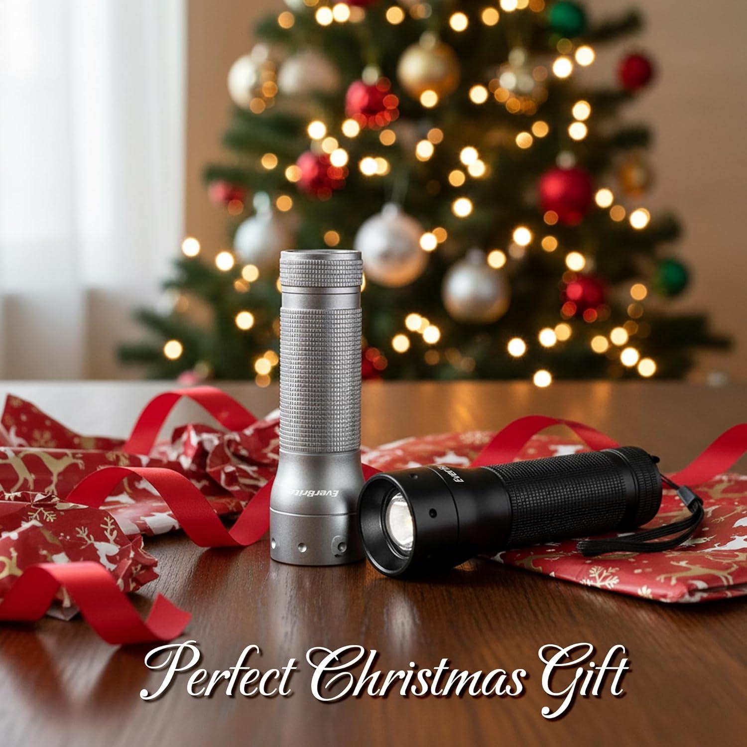 image:imageEverBrite Mini Flashlight Zoomable LED Flash Light 3 Modes 3AAA Batteries Included Handheld Small Flashlight for Camping Emergency Home Black Christmas GiftsGray