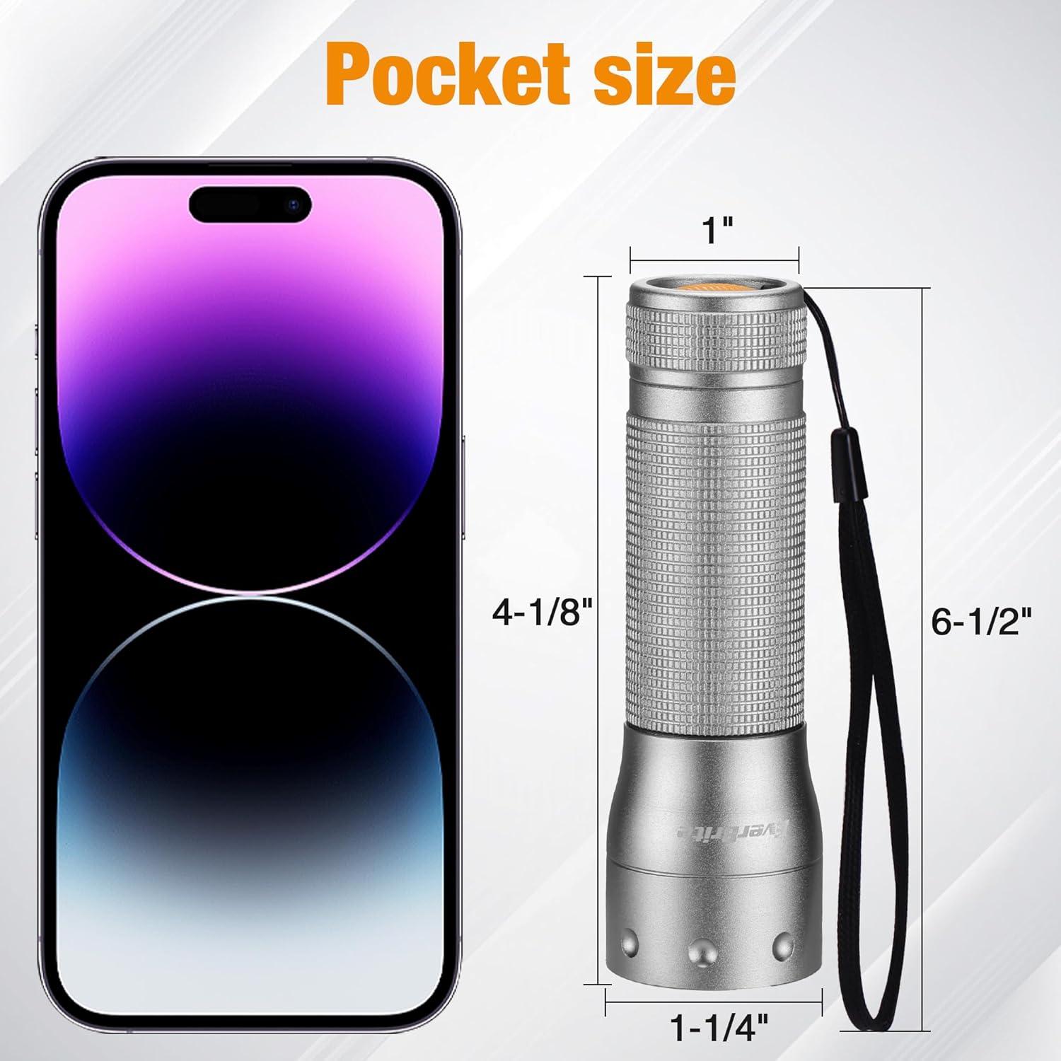 image:imageEverBrite Mini Flashlight Zoomable LED Flash Light 3 Modes 3AAA Batteries Included Handheld Small Flashlight for Camping Emergency Home Black Christmas GiftsGray