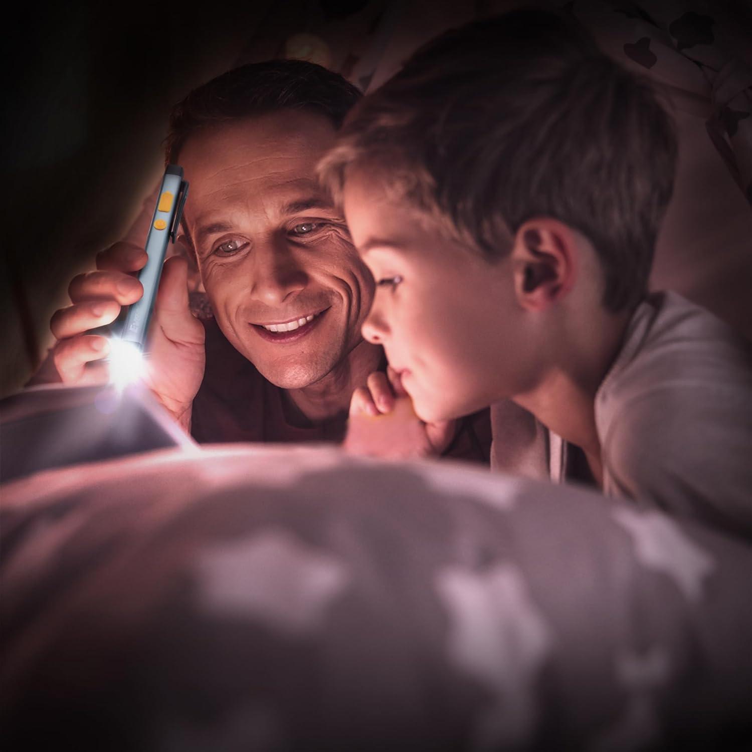 image:imageEverBrite Pen Flashlight Rechargeable LED Pen Light COB Light with White and Red Modes Memory Function USB C Cable 6 Modes Pocket Penlight with Clip and Magnet Waterproof for Camping Emergency
