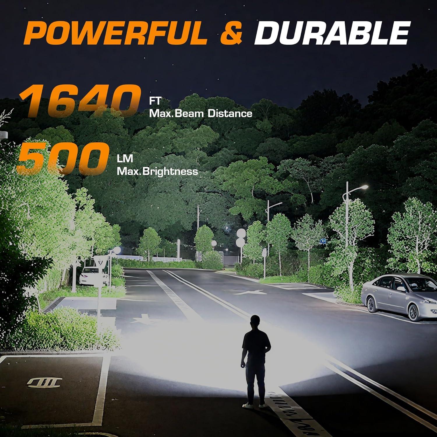 image:imageEverBrite Powerful Rechargeable Spotlight 500lm LED Flashlight with Adjustable Stand Perfect for Outdoor Work EmergencyBlack