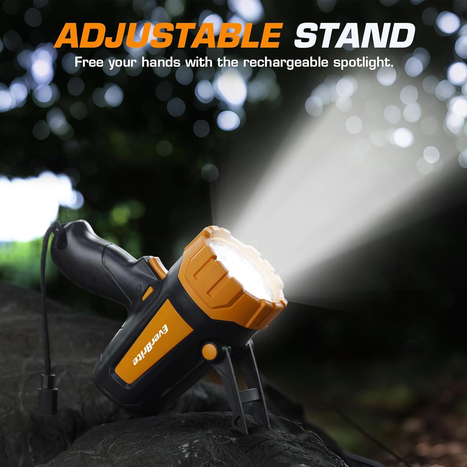 image:imageEverBrite Powerful Rechargeable Spotlight 500lm LED Flashlight with Adjustable Stand Perfect for Outdoor Work EmergencyBlack