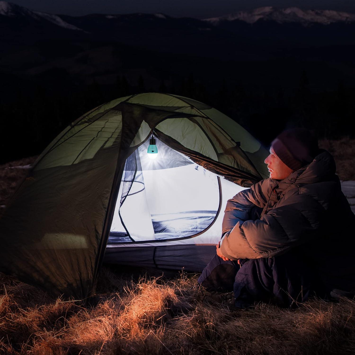 image:imageEverBrite Rechargeable Camping LightPortable Tent Lantern3 Lighting Modes Hanging Tent Light Bulbs with Clip Hook for Hiking Fishing Backpacking Emergency and MoreBlue2 PackBlue2 Pack