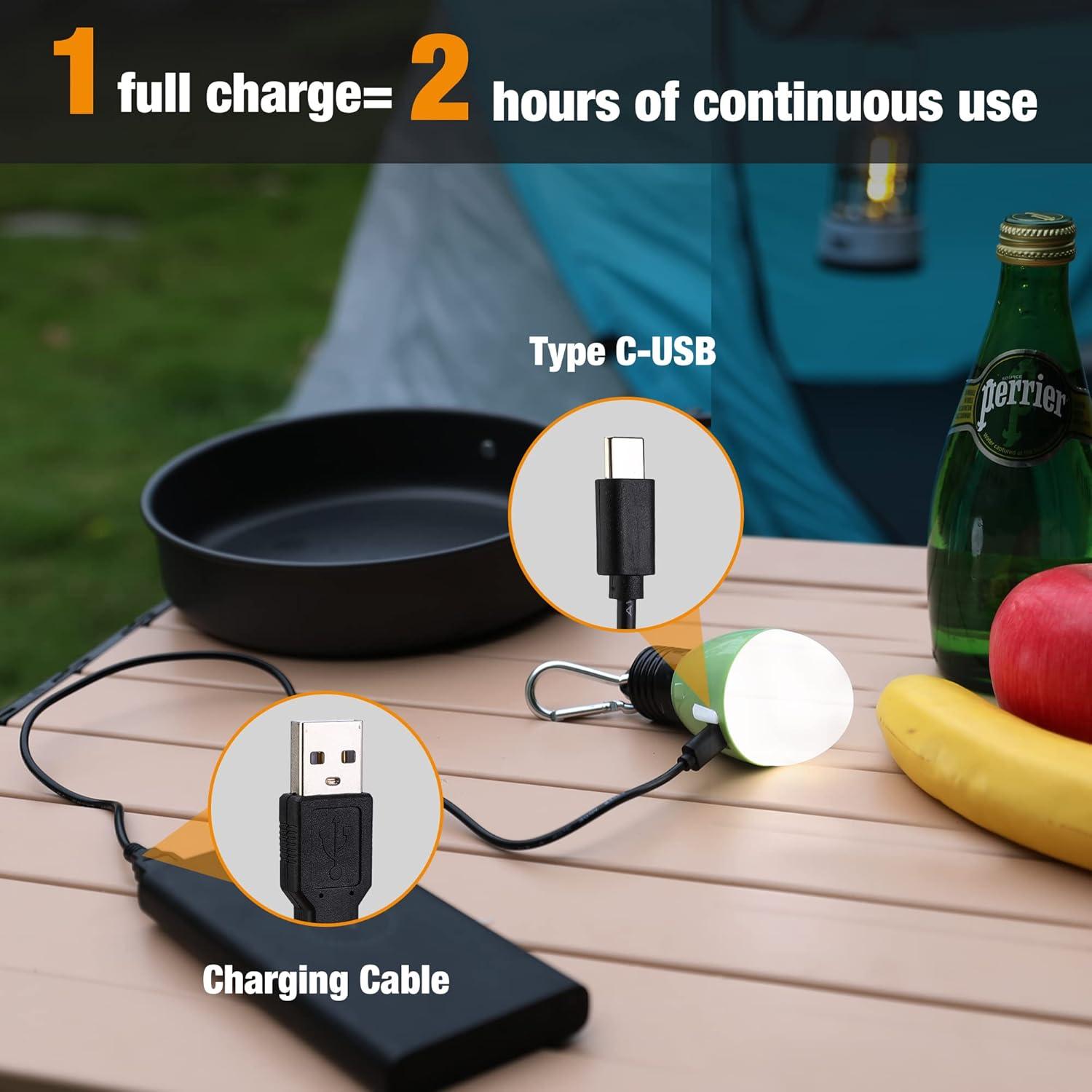 image:imageEverBrite Rechargeable Camping LightPortable Tent Lantern3 Lighting Modes Hanging Tent Light Bulbs with Clip Hook for Hiking Fishing Backpacking Emergency and MoreBlue2 PackMulticolor