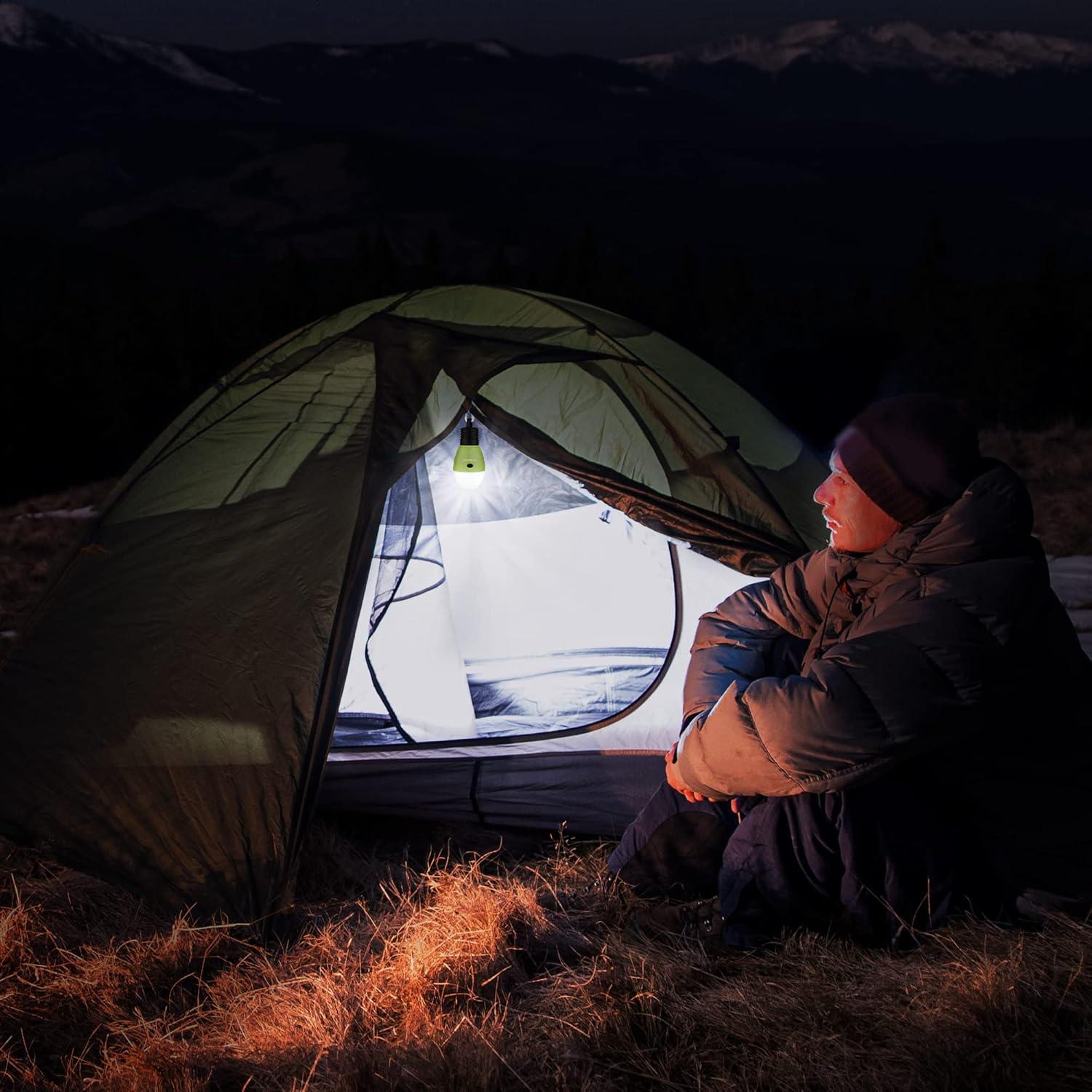 image:imageEverBrite Rechargeable Camping LightPortable Tent Lantern3 Lighting Modes Hanging Tent Light Bulbs with Clip Hook for Hiking Fishing Backpacking Emergency and MoreBlue2 PackGreen