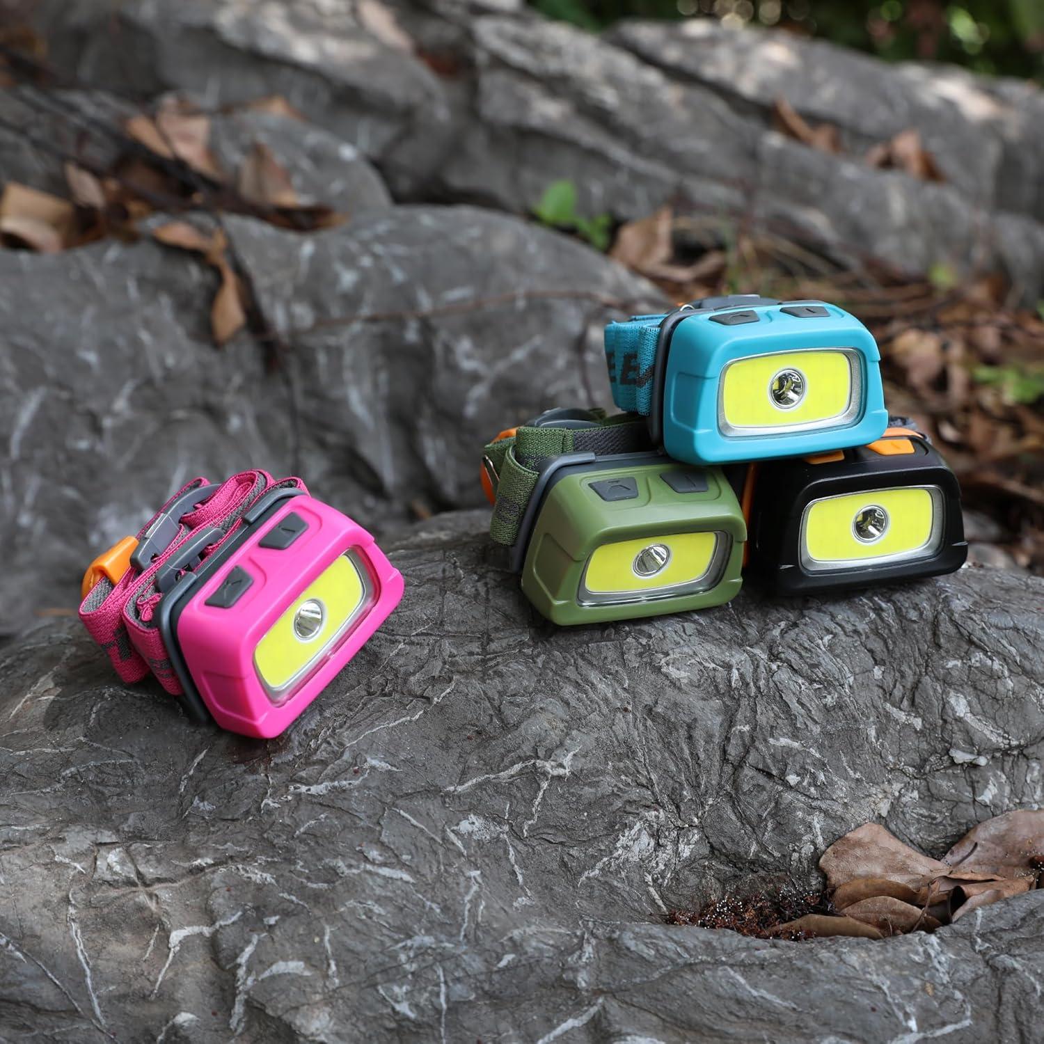 image:imageEverBrite Rechargeable Headlamp 350 Lumens Headlight with RedGreen Light and Tail Light 7 Lighting Modes with Memory Function Perfect for Trail Running Camping and HikingRose Pink