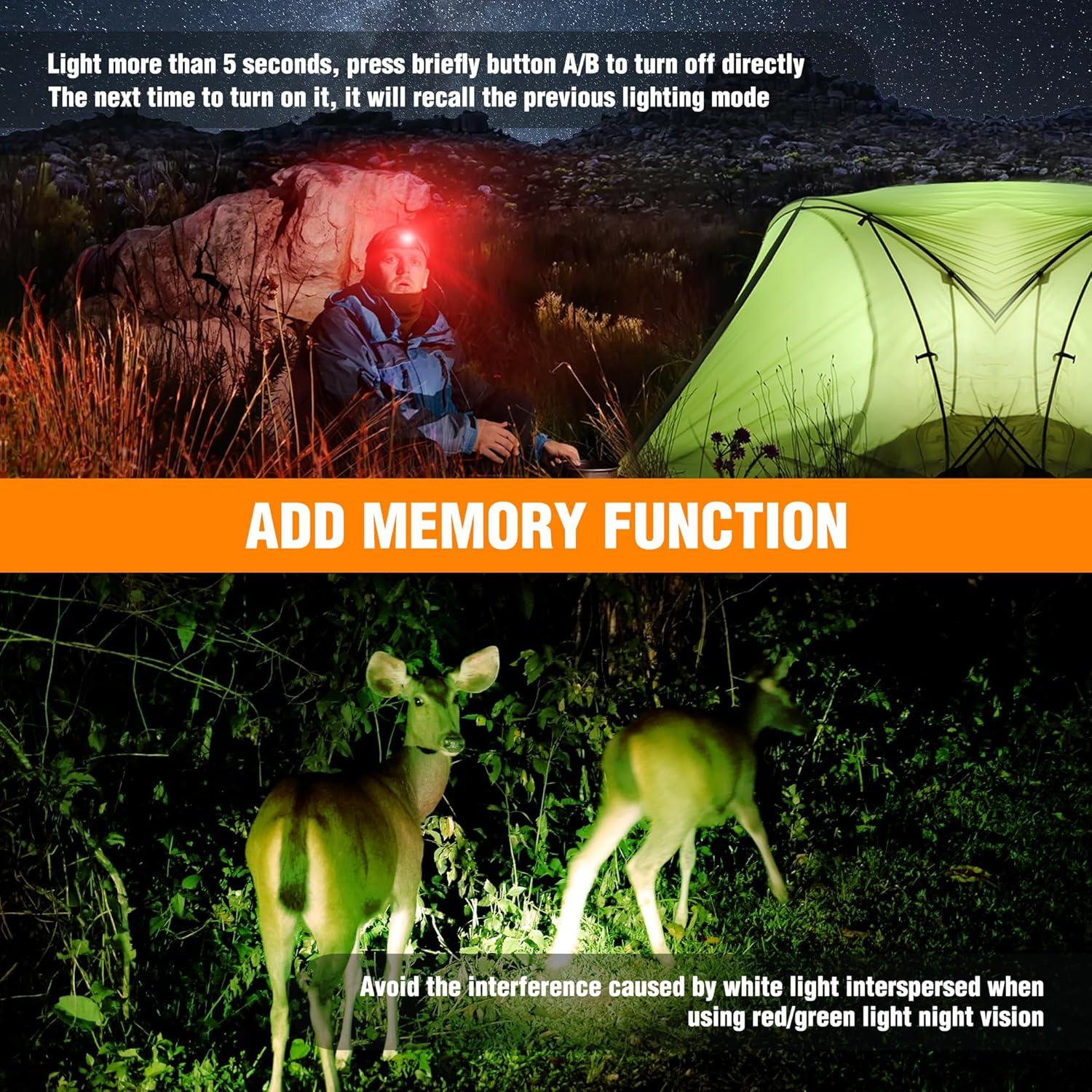 image:imageEverBrite Rechargeable Headlamp 350 Lumens Headlight with RedGreen Light and Tail Light 7 Lighting Modes with Memory Function Perfect for Trail Running Camping and HikingRose Pink