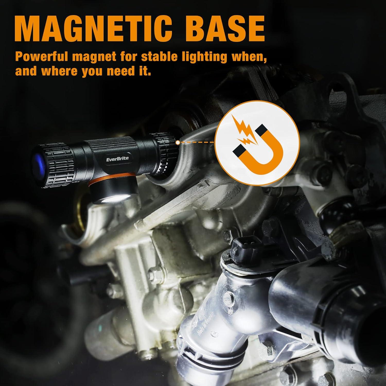 image:imageEverBrite Rechargeable Headlamp 1000 Lumen LED Rechargeable Headlight with 5 Light Modes Magnetic Base and Adjustable HeadstrapPerfect for Camping Hiking Caving FishingHeavy Duty Size