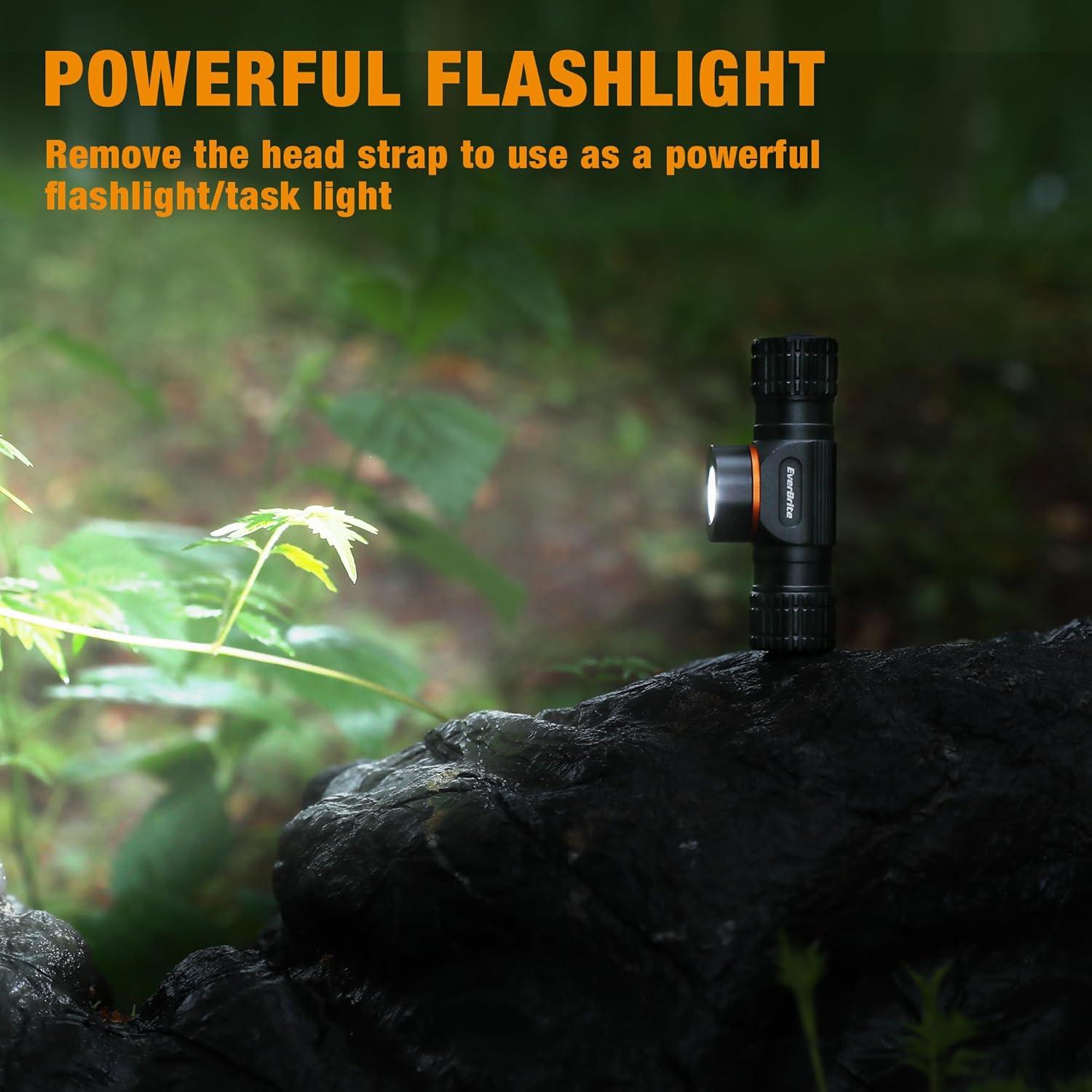 image:imageEverBrite Rechargeable Headlamp 1000 Lumen LED Rechargeable Headlight with 5 Light Modes Magnetic Base and Adjustable HeadstrapPerfect for Camping Hiking Caving FishingHeavy Duty Size