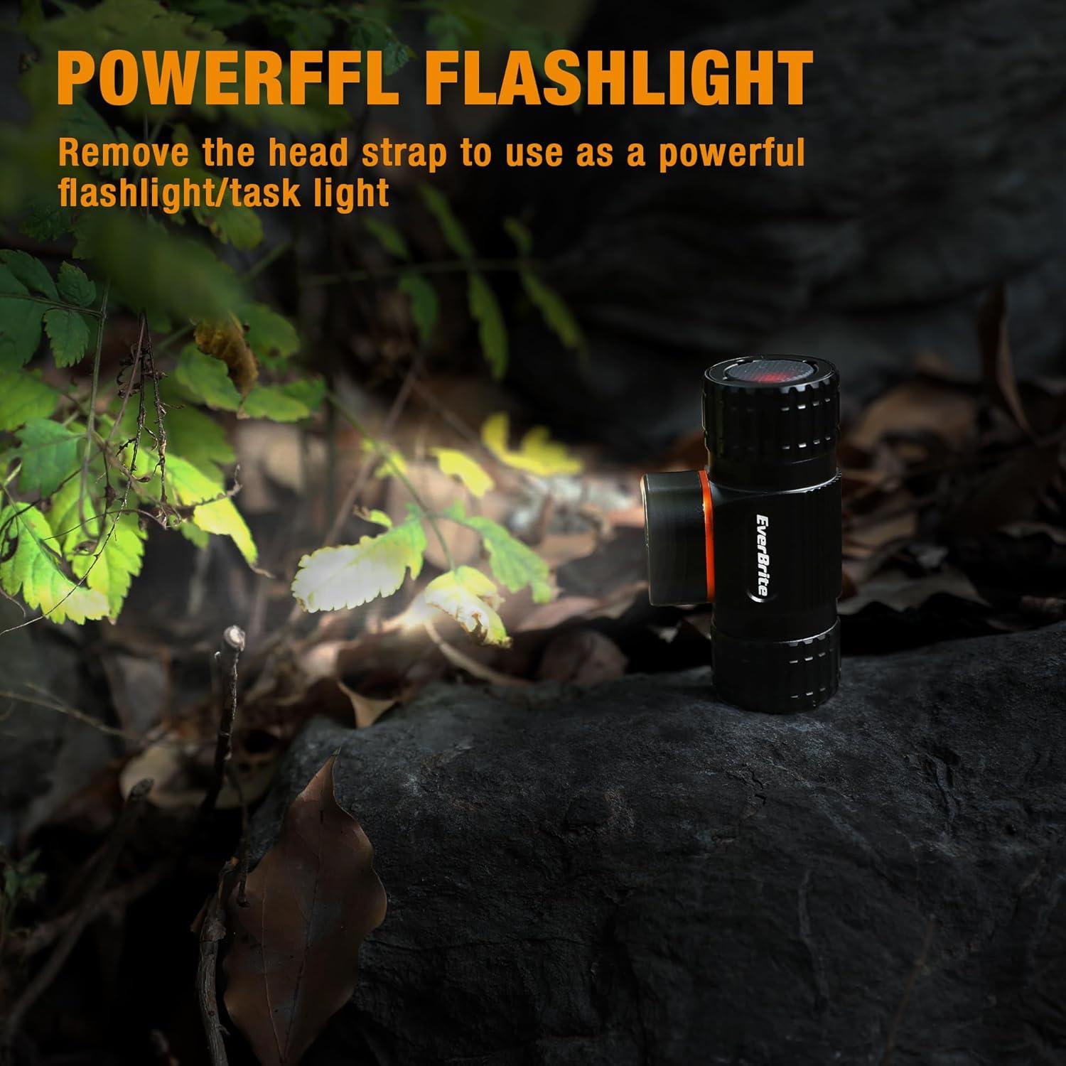 image:imageEverBrite Rechargeable Headlamp 1000 Lumen LED Rechargeable Headlight with 5 Light Modes Magnetic Base and Adjustable HeadstrapPerfect for Camping Hiking Caving FishingCompact Size