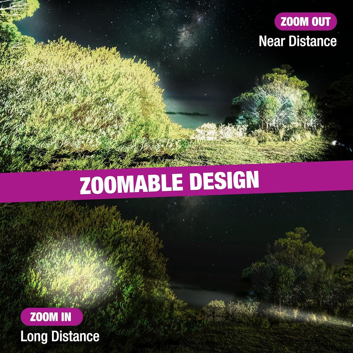 image:imageEverBrite Rechargeable Pen Flashlight with UV Light and White Light 395nm Black Flashlight with Clip Zoomable 4 Modes with Memory Function USB C Cable for Camping Emergency Pet Urine DetectionBlack