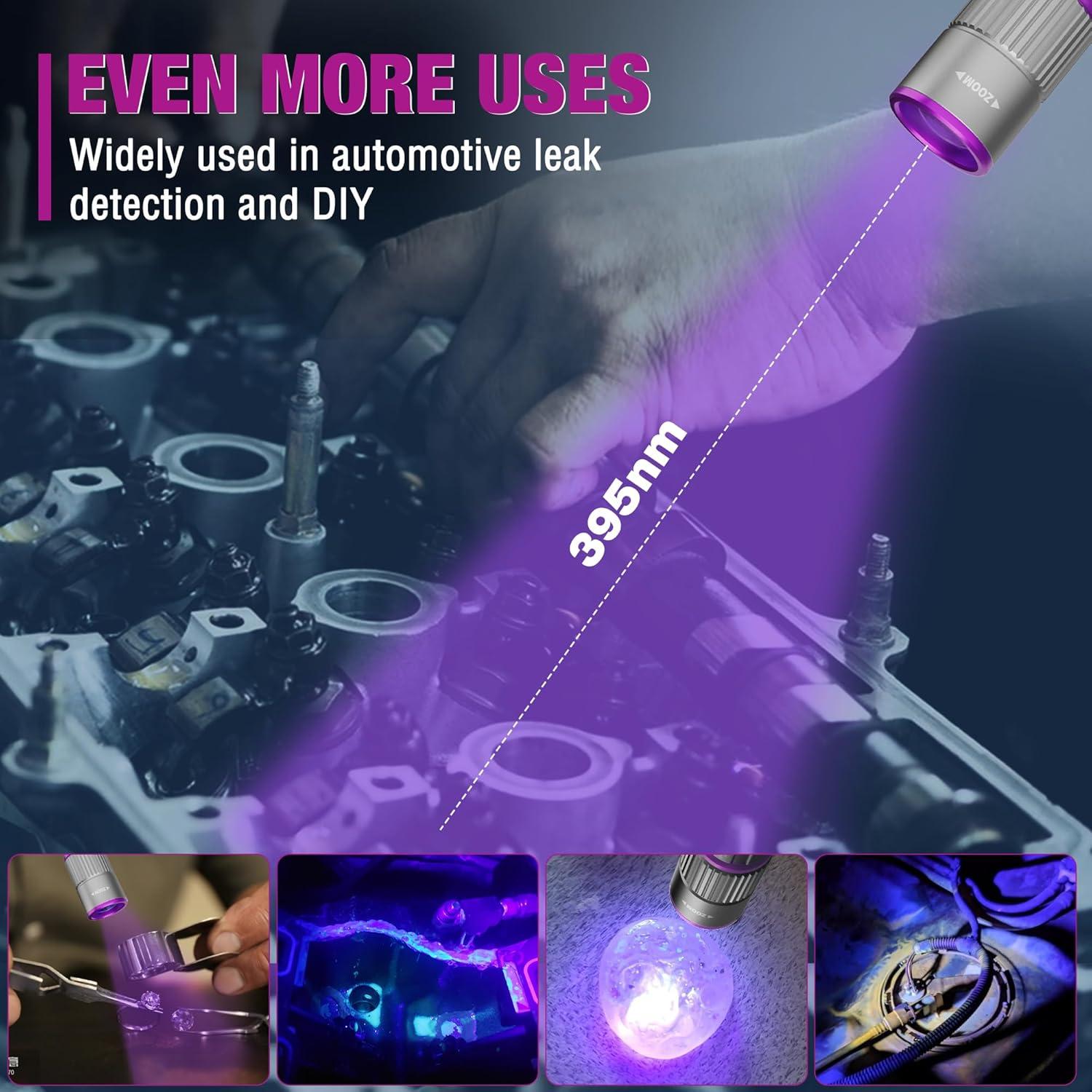 image:imageEverBrite Rechargeable Pen Flashlight with UV Light and White Light 395nm Black Flashlight with Clip Zoomable 4 Modes with Memory Function USB C Cable for Camping Emergency Pet Urine DetectionGray