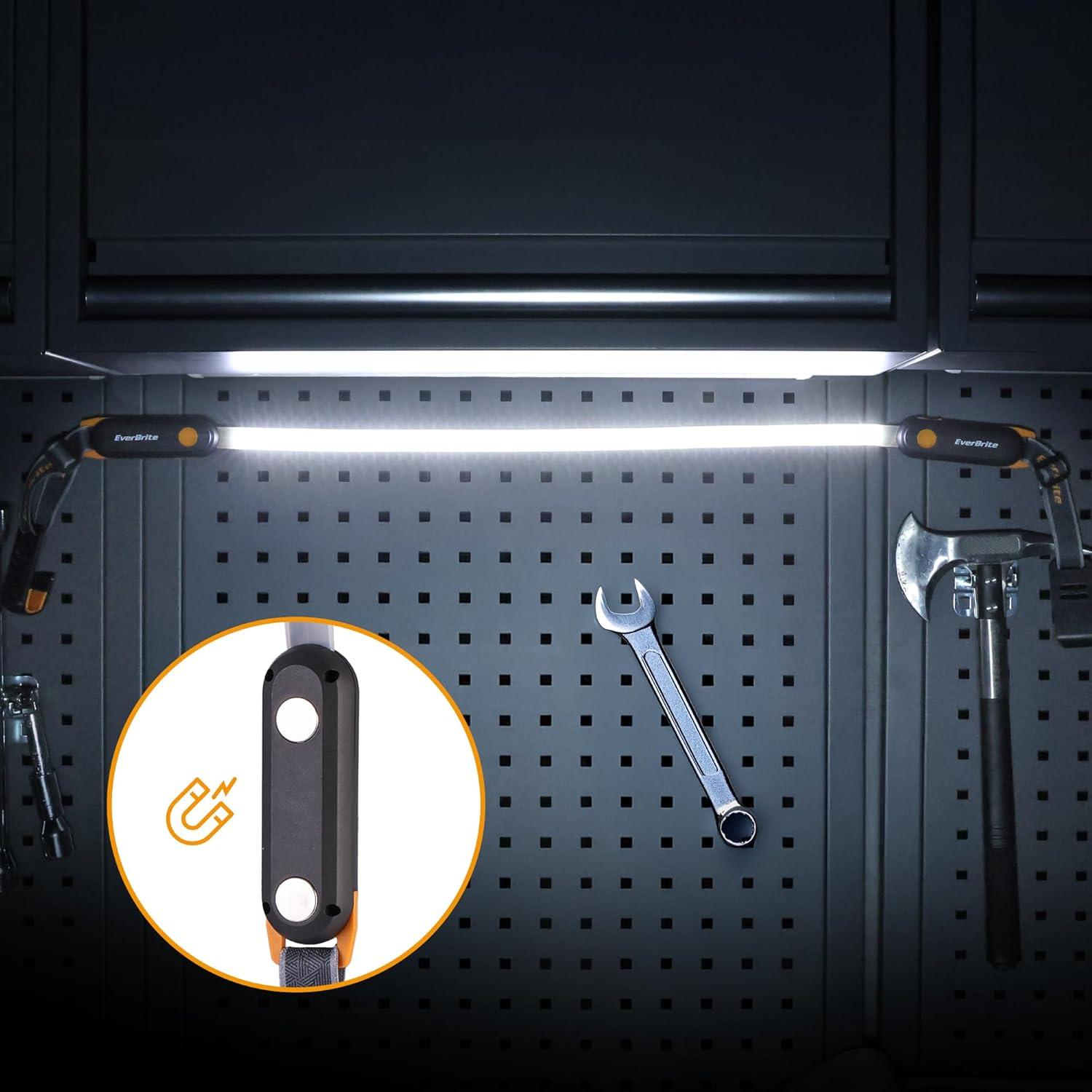 image:imageEverBrite Rechargeable Underhood Work Light Magnetic Under Hood LED Work Light Bar for Mechanic 3 Power Modes with Adjustable Straps and Hooks Ideal Gifts for Mechanics Men Automotive Garage