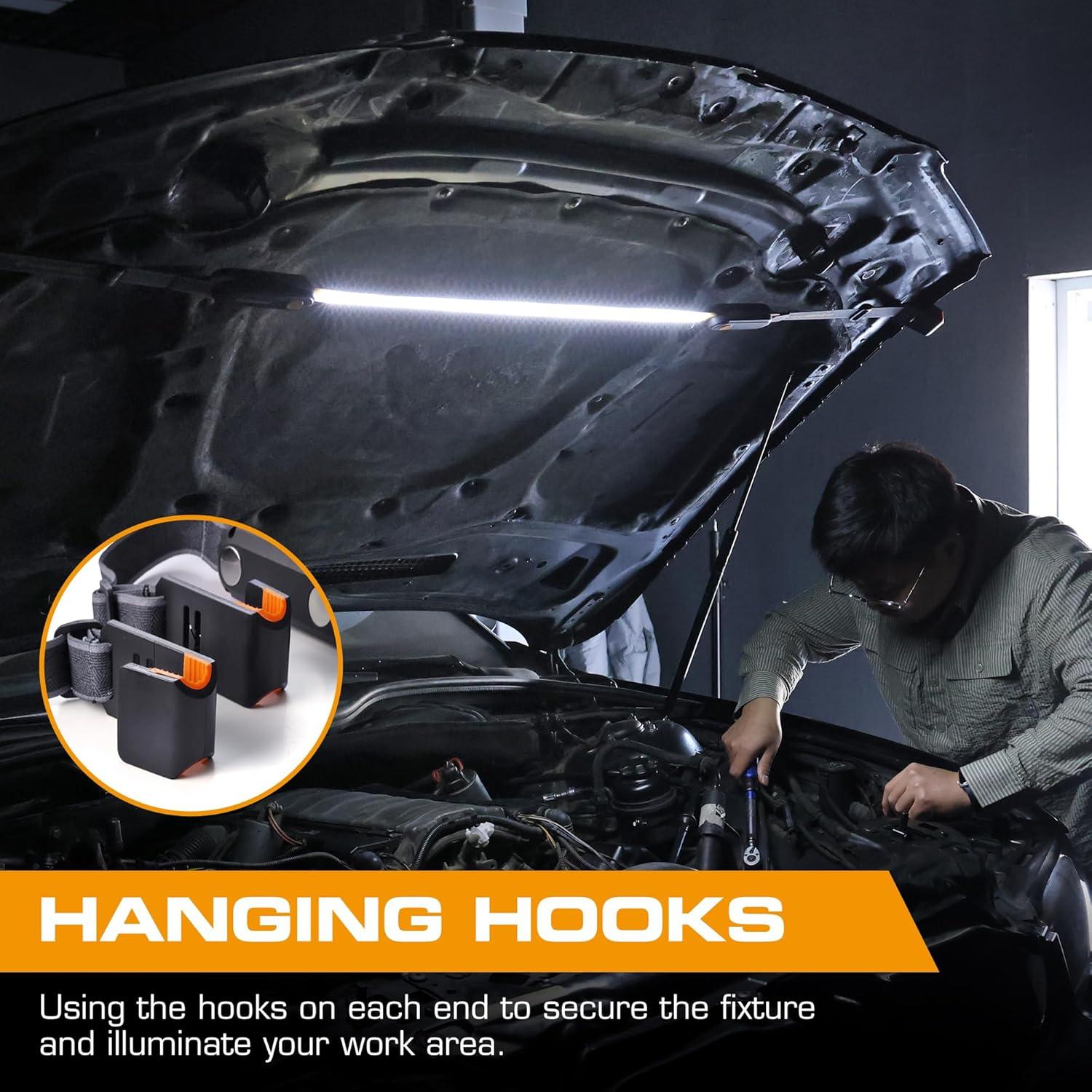image:imageEverBrite Rechargeable Underhood Work Light Magnetic Under Hood LED Work Light Bar for Mechanic 3 Power Modes with Adjustable Straps and Hooks Ideal Gifts for Mechanics Men Automotive Garage
