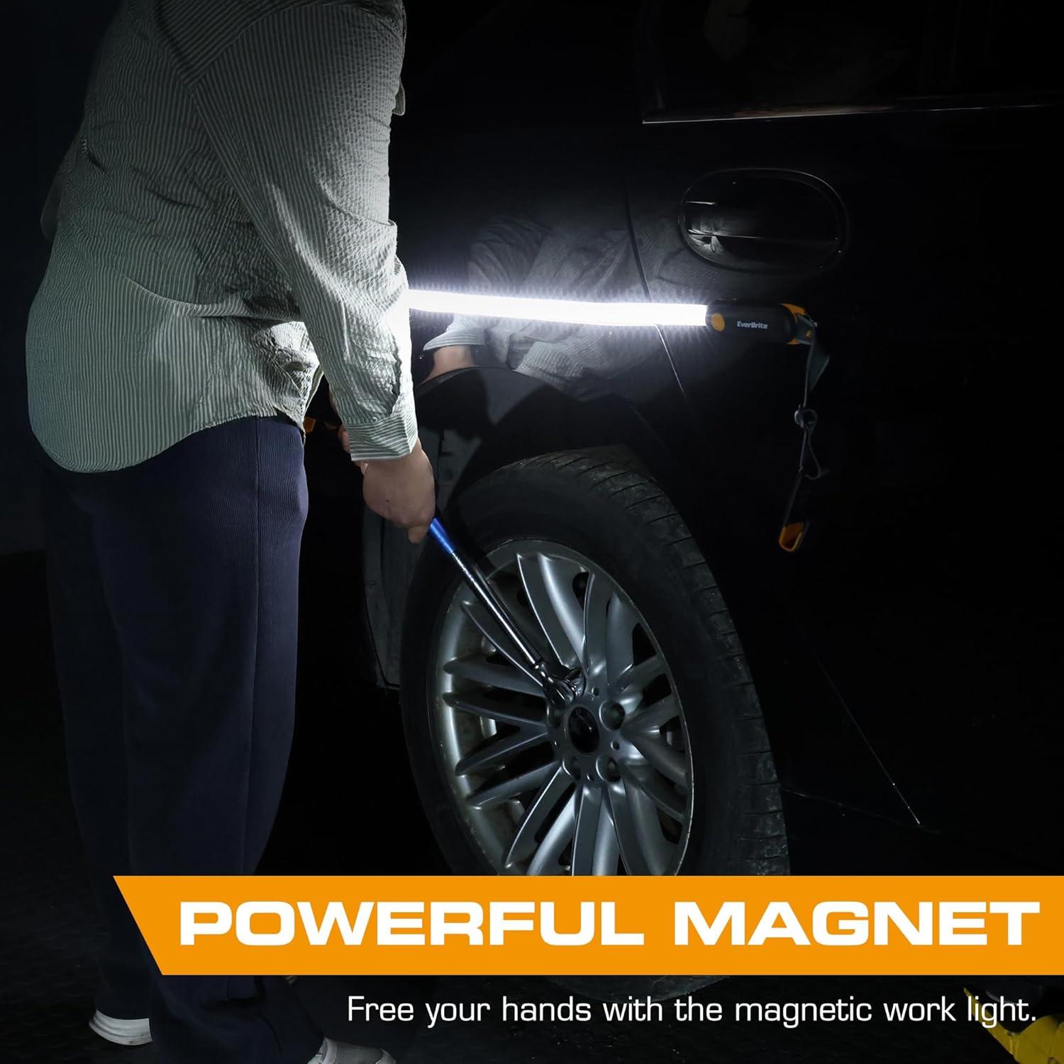 image:imageEverBrite Rechargeable Underhood Work Light Magnetic Under Hood LED Work Light Bar for Mechanic 3 Power Modes with Adjustable Straps and Hooks Ideal Gifts for Mechanics Men Automotive Garage