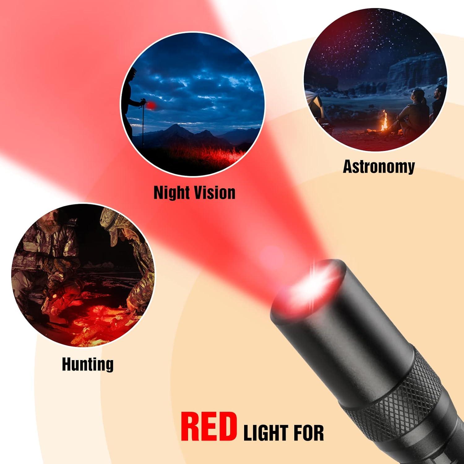 image:imageEverBrite Red Light Penlight Flashlight with 395nm UV BlacklightWhite Light MultiFunction LED Pocket Pen Light AAA Batteries Included for Night Vision Pet Stain Detection Camping 2pack1