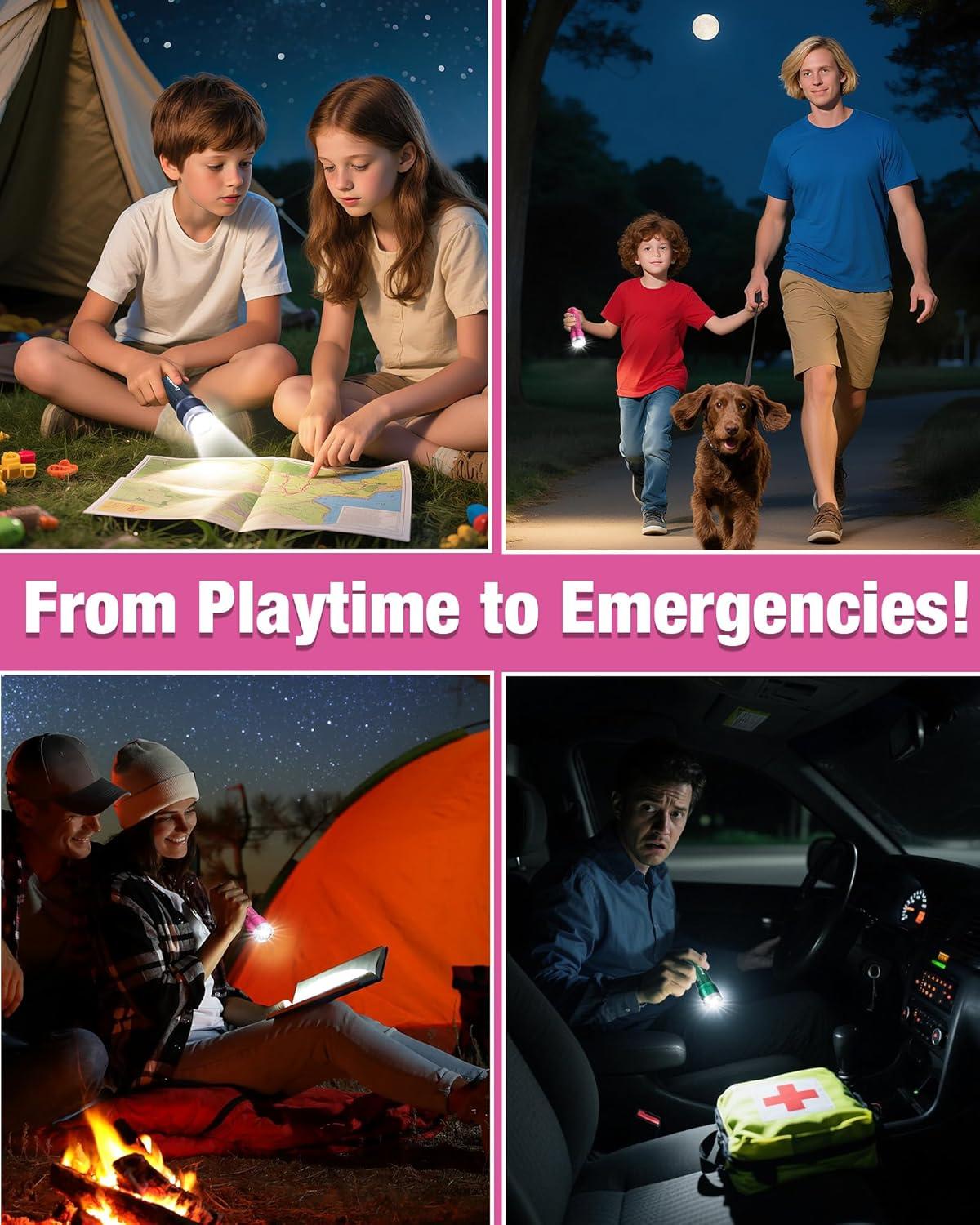 image:imageEverBrite Small Flashlight Compact LED Flash Light with 3 Modes 3 AAA Batteries Included WaterResistant Mini Flashlight for HomeEmergencies and Camping Pink 1 PackPink Blue Gray