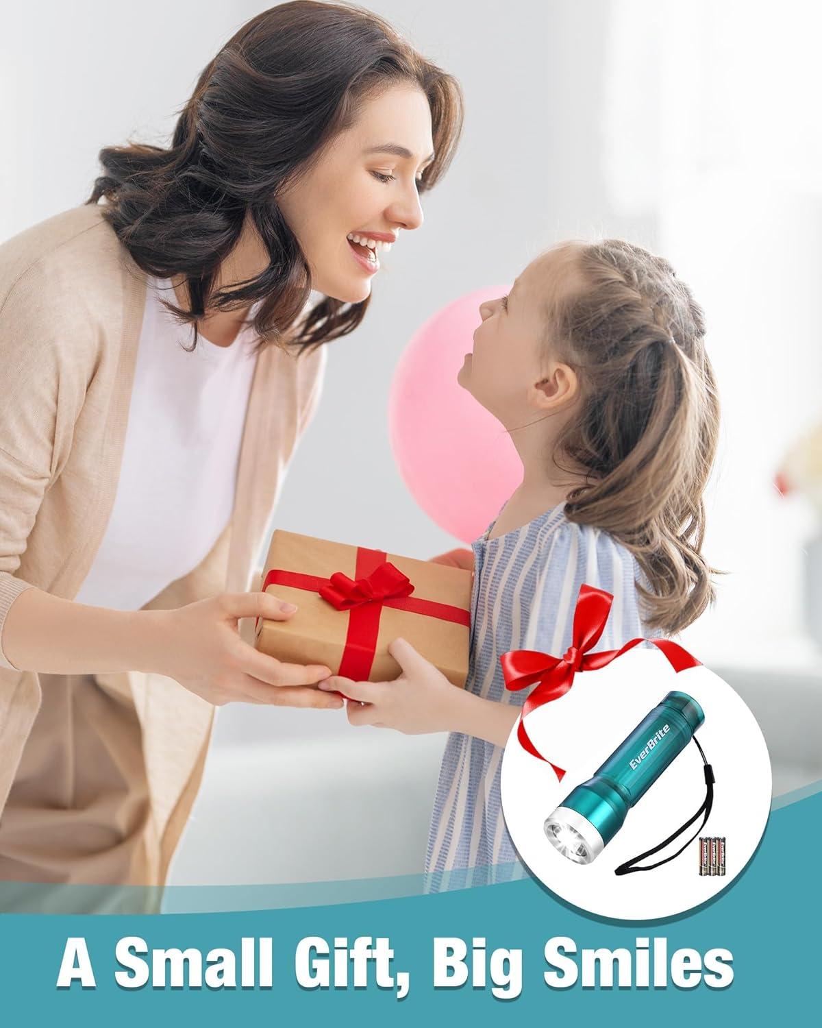 image:imageEverBrite Small Flashlight Compact LED Flash Light with 3 Modes 3 AAA Batteries Included WaterResistant Mini Flashlight for HomeEmergencies and Camping Pink 1 PackBlue